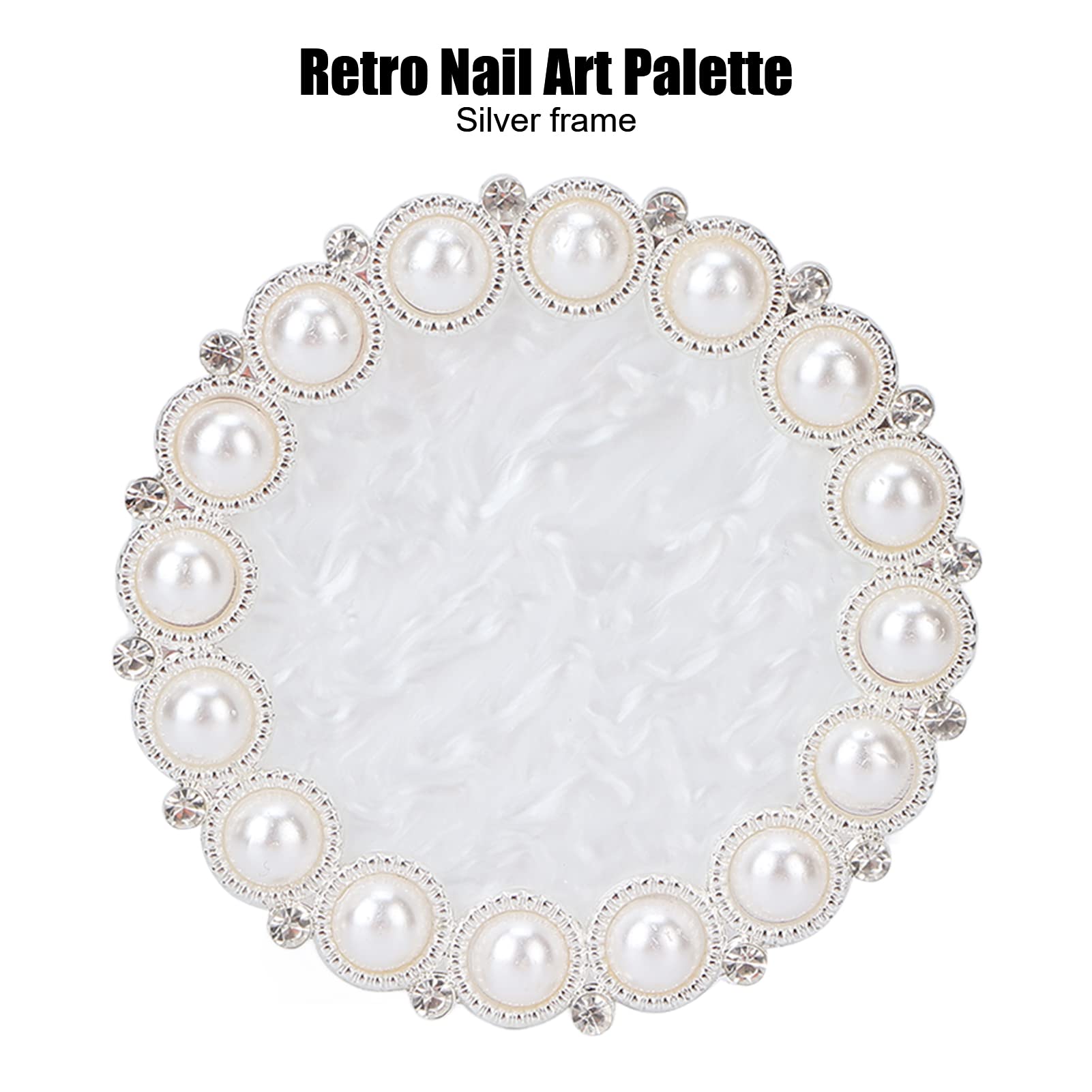 Professional Nail Art Tips Plate - Silver on White Cosmetic Mixing Palette & Nail Holder for Salon & Home Use | Perfect for DIY Nail Art, Manicures & Pedicures