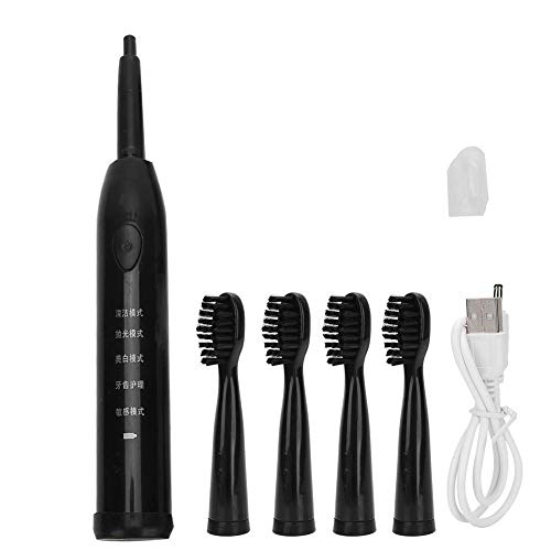 Electric Toothbrush for Adults - IPX7 Waterproof, Sonic Power Whitening Toothbrush with 5 Cleaning Modes (Black) | Perfect for Travel & Daily Oral Care