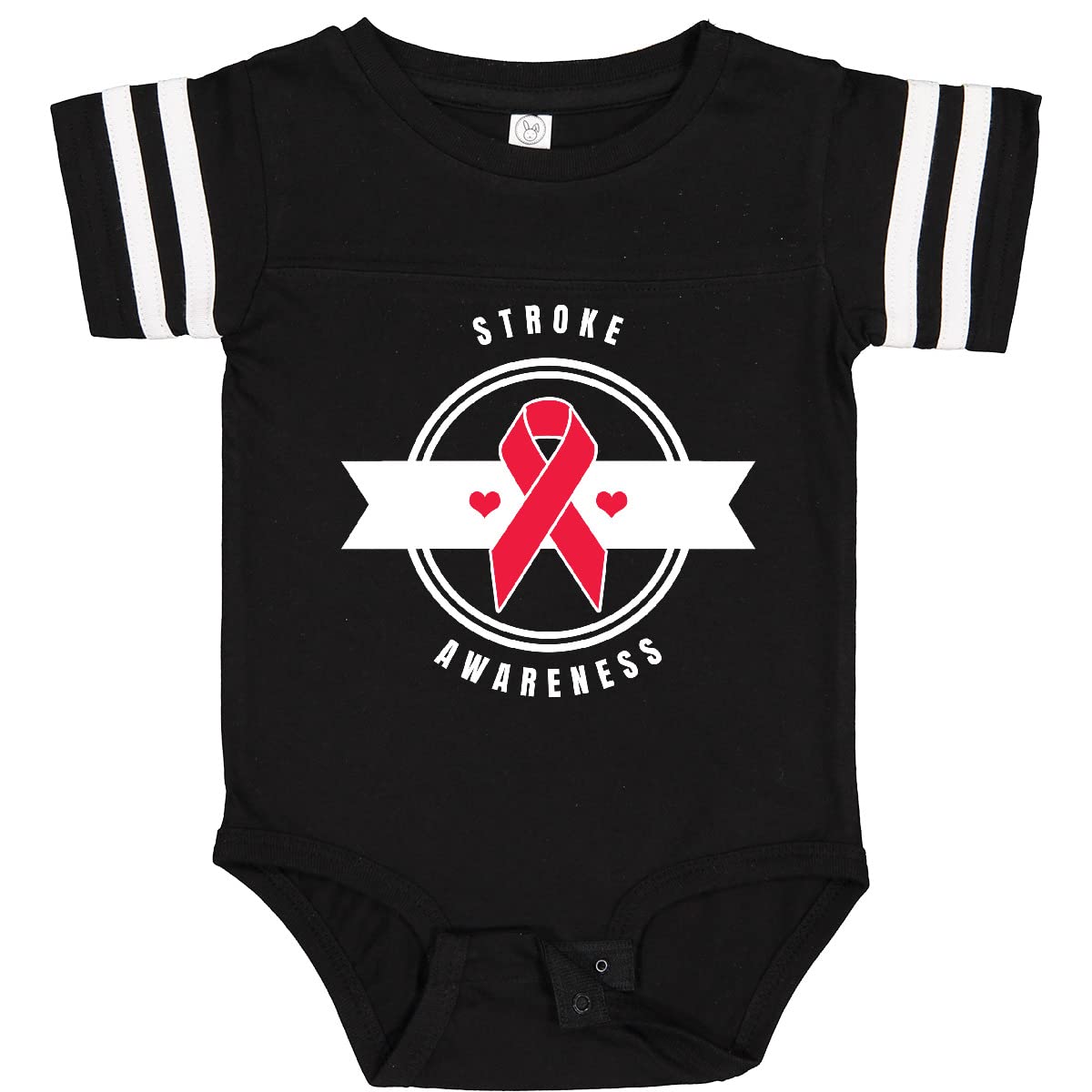 Inktastic Stroke Awareness Red Ribbon Baby Bodysuit - Cute Infant Onesie for Awareness Events, Fundraisers & Everyday Wear