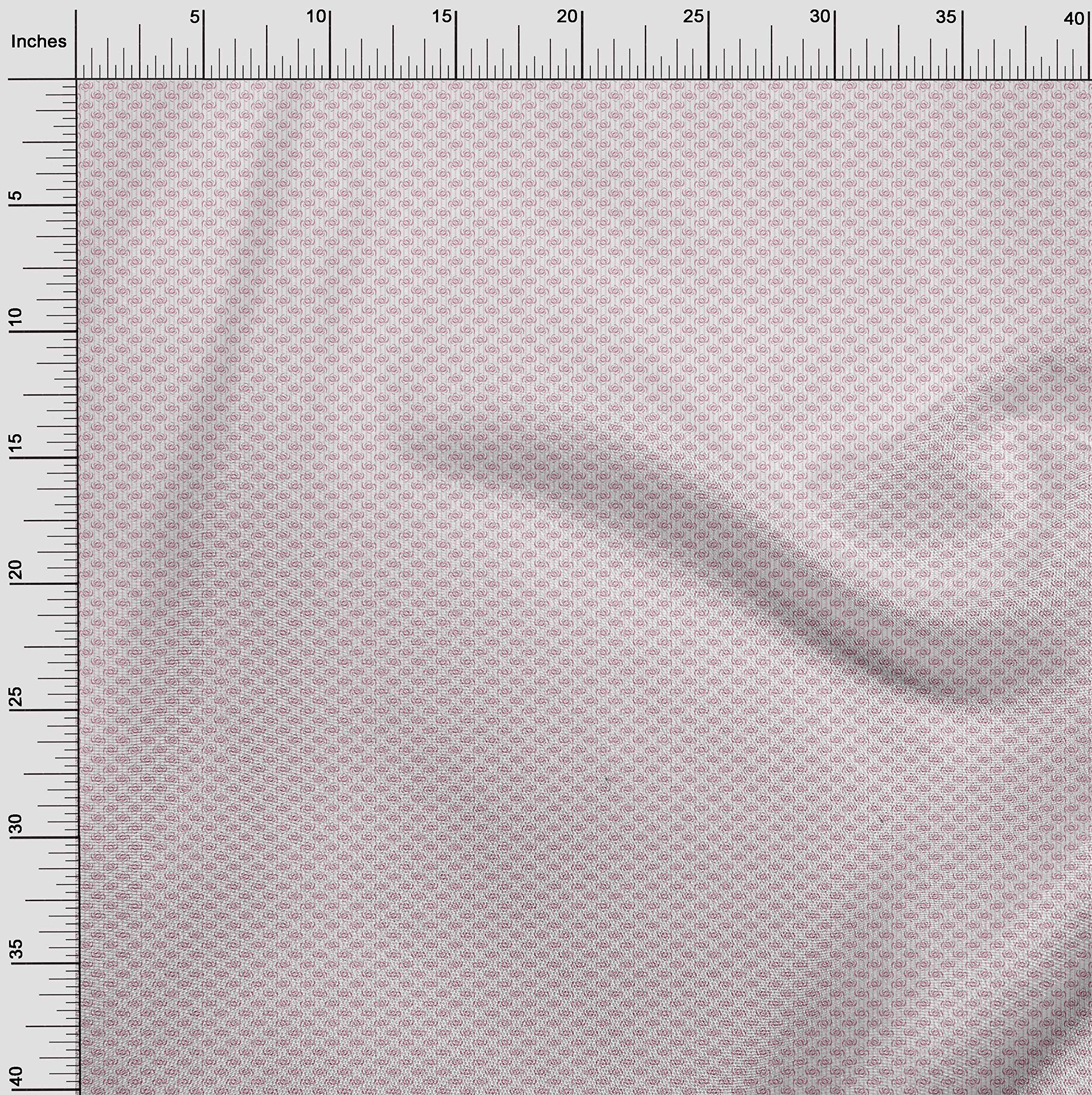 oneOone Polyester Spandex Pink Geometric Print Fabric by The Yard - 56 Inch Wide Dress Material for DIY Fashion, Home Decor & Craft Projects