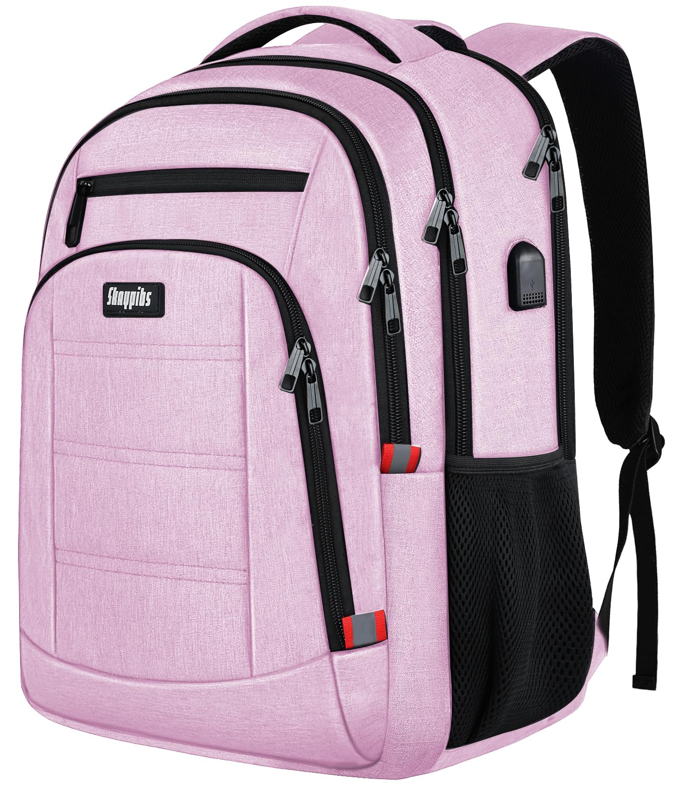**Pink Women's Backpack with USB Charging Port - Stylish School & College Bookbag for Girls & Teens - Fits 15.6 Inch Laptop - Perfect for High School, Work, Business & Travel**