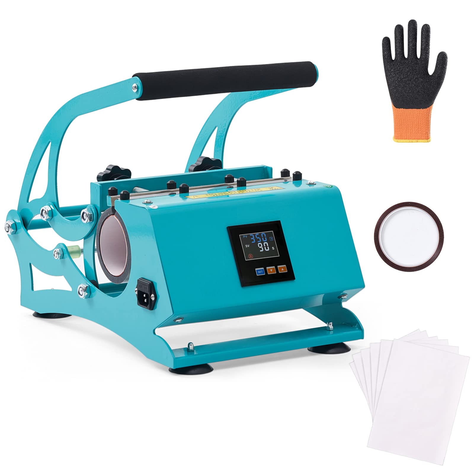 FUN-WORX 20OZ Tumbler Mug Heat Press Machine 110V - DIY Sublimation Heat Transfer Kit for Skinny Tumblers & Mugs (9.8