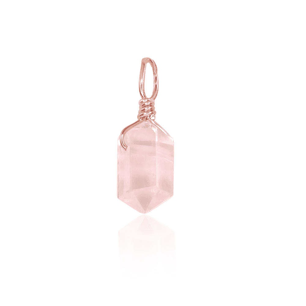 Rose Quartz Mini Double Terminated Crystal Point Pendant - Natural Healing Stone Jewelry for Necklace, Chakra Balancing & Spiritual Gifts | Perfect for Meditation, Energy Work & Everyday Wear