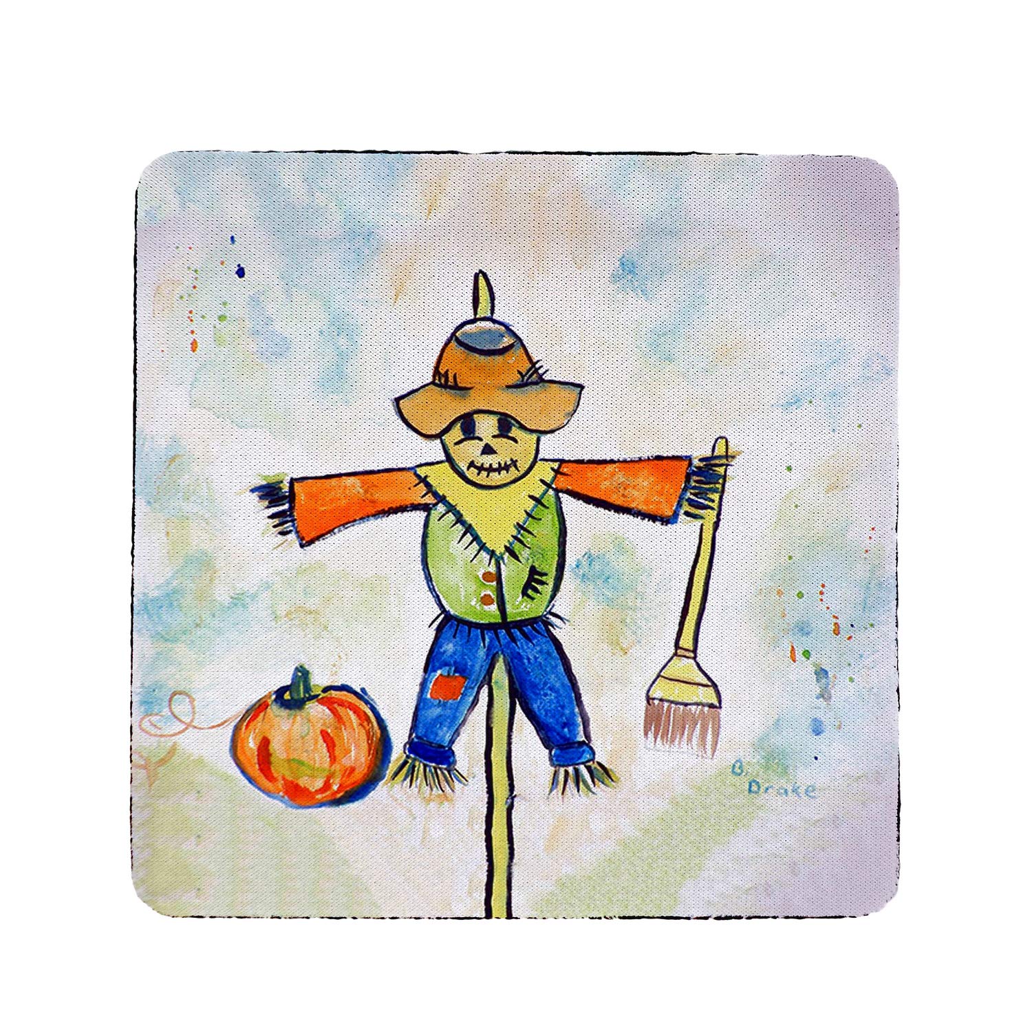 Betsy Drake Scarecrow Coaster Set of 4 - Rustic Farmhouse Drink Coasters for Coffee, Wine & Beer - Perfect for Kitchen, Dining Table & Home Decor