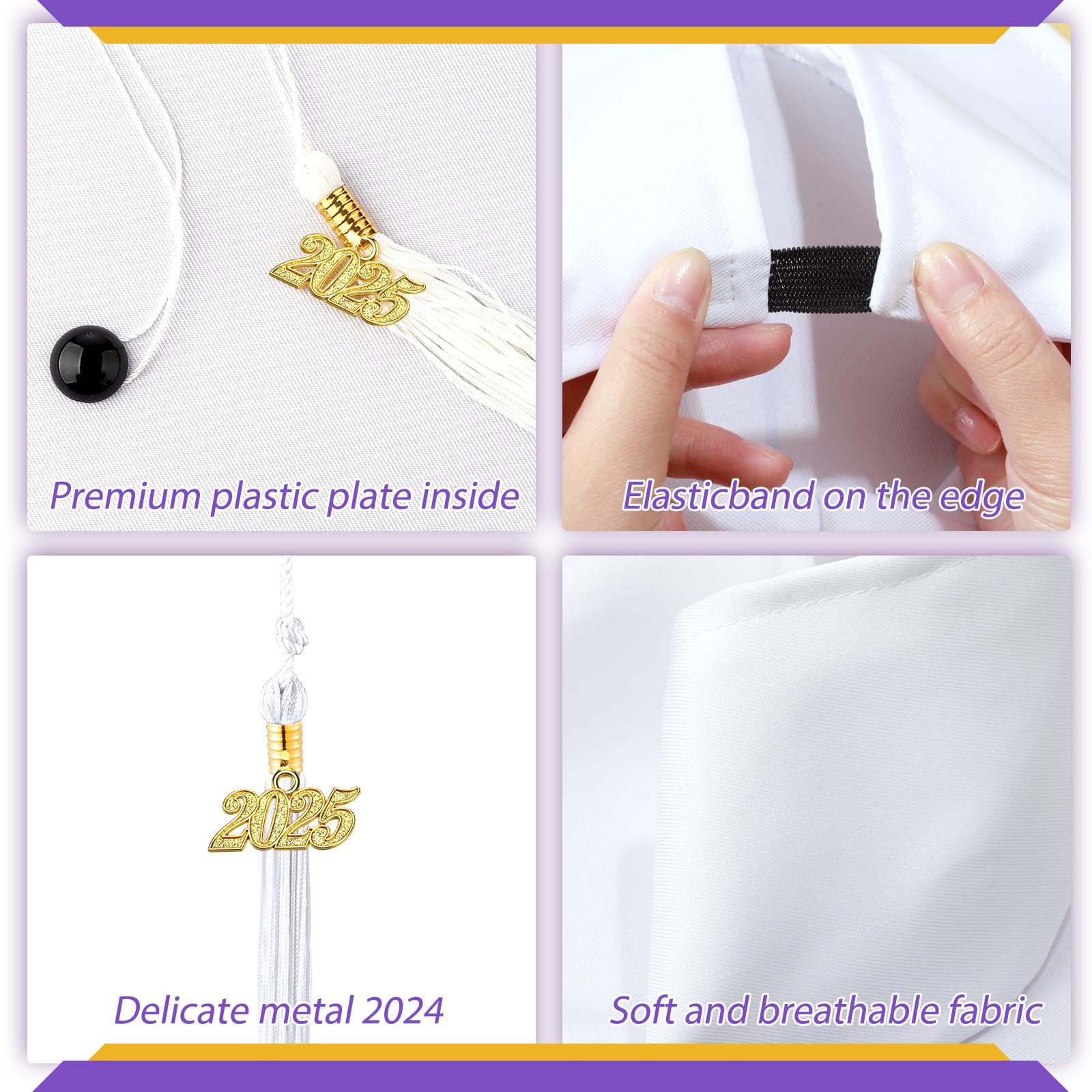 Preschool Graduation Caps 2025 - Bulk Child Size Grad Hats with Metal Tassel for Kindergarten Ceremony