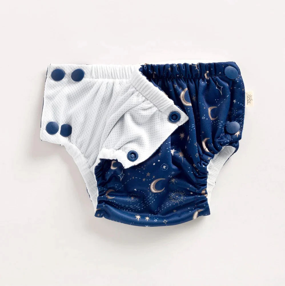 EcoNaps Reusable Swim Diaper for Babies | Luna Print | Waterproof & Eco-Friendly | Perfect for Pool, Beach & Swimming Lessons
