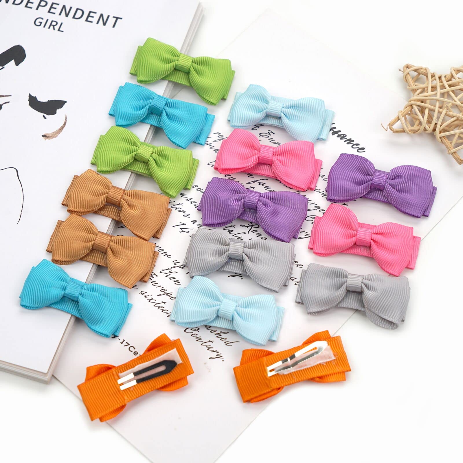 Non-Slip Baby Hair Clips for Girls - 20PCS Tiny Bow Snap Hair Clips for Newborns, Toddlers & Infants | Perfect for Daily Use, Parties & Photo Shoots