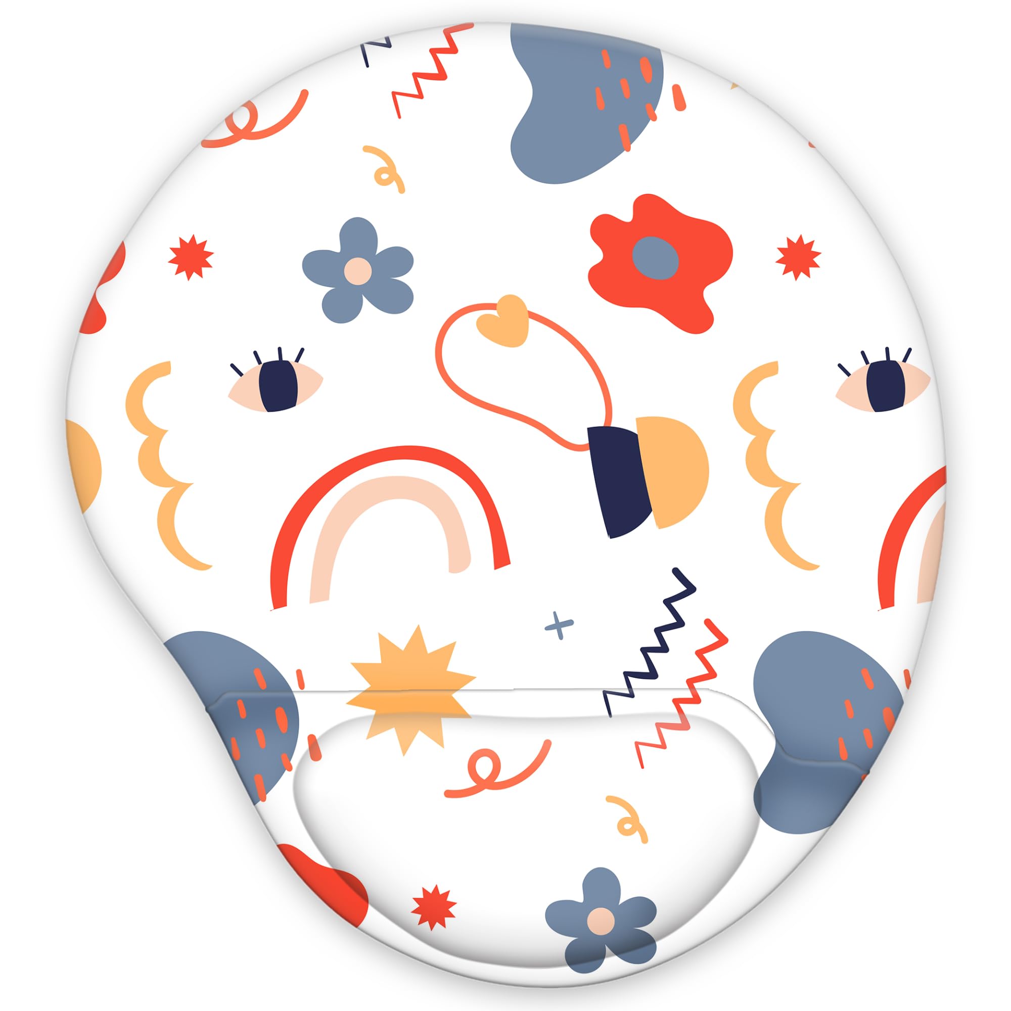 Ergonomic Mouse Pad with Wrist Support - Cute Floral Design Non-Slip PU Base for Pain Relief - Comfortable for Home Office, Gaming & Laptop Use - Perfect for Long Hours of Computer Work & Typing