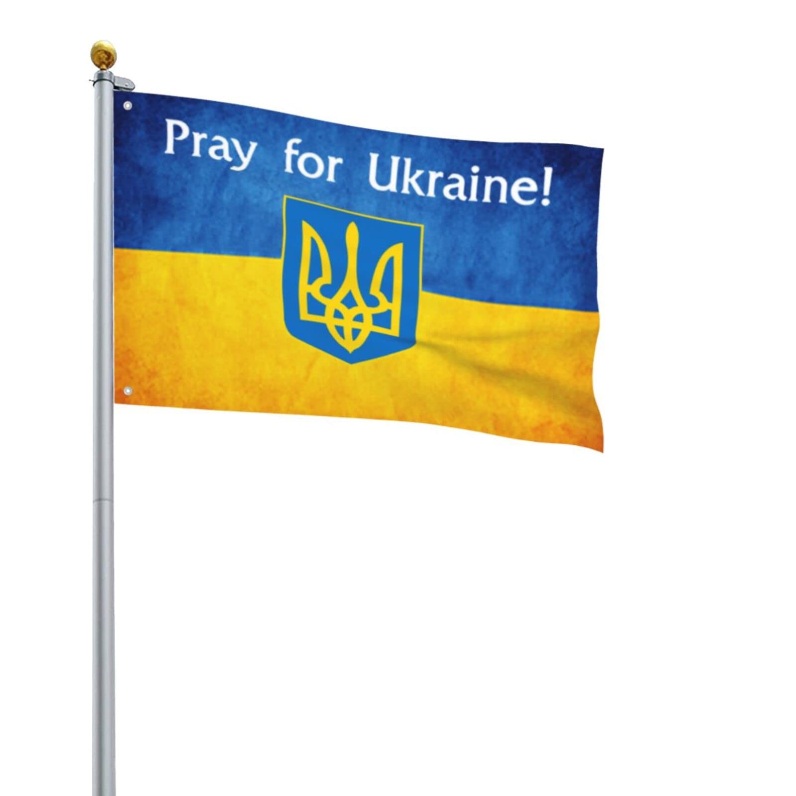 Pray for Ukraine Ukrainian Flag 2x3 FT - Outdoor Garden Decorative Banner for Home, Yard, and Patriotic Displays | USA Made Durable All-Weather Flag