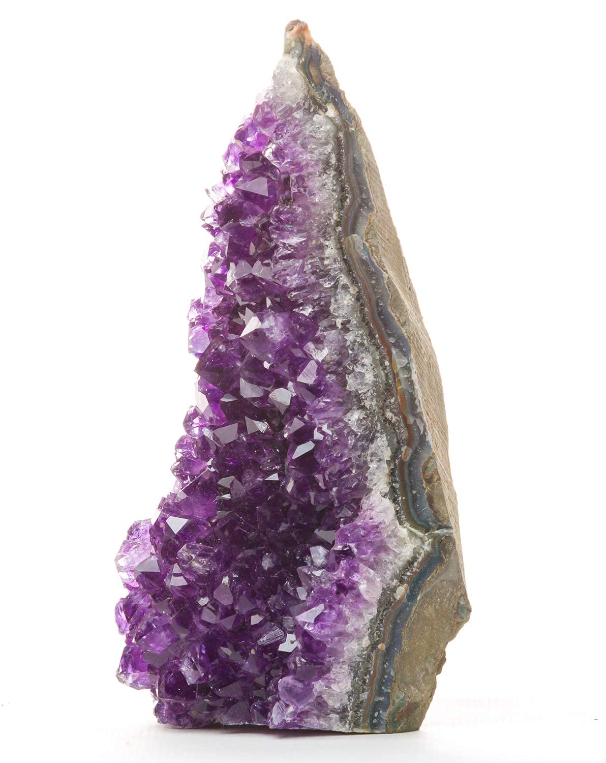 Natural Uruguayan Amethyst Crystal Cluster with Basalt Base - 1-1.5 lbs Deep Purple Gemstone with Bonus Mineral | Healing Crystal for Meditation, Home Decor & Spiritual Gifts