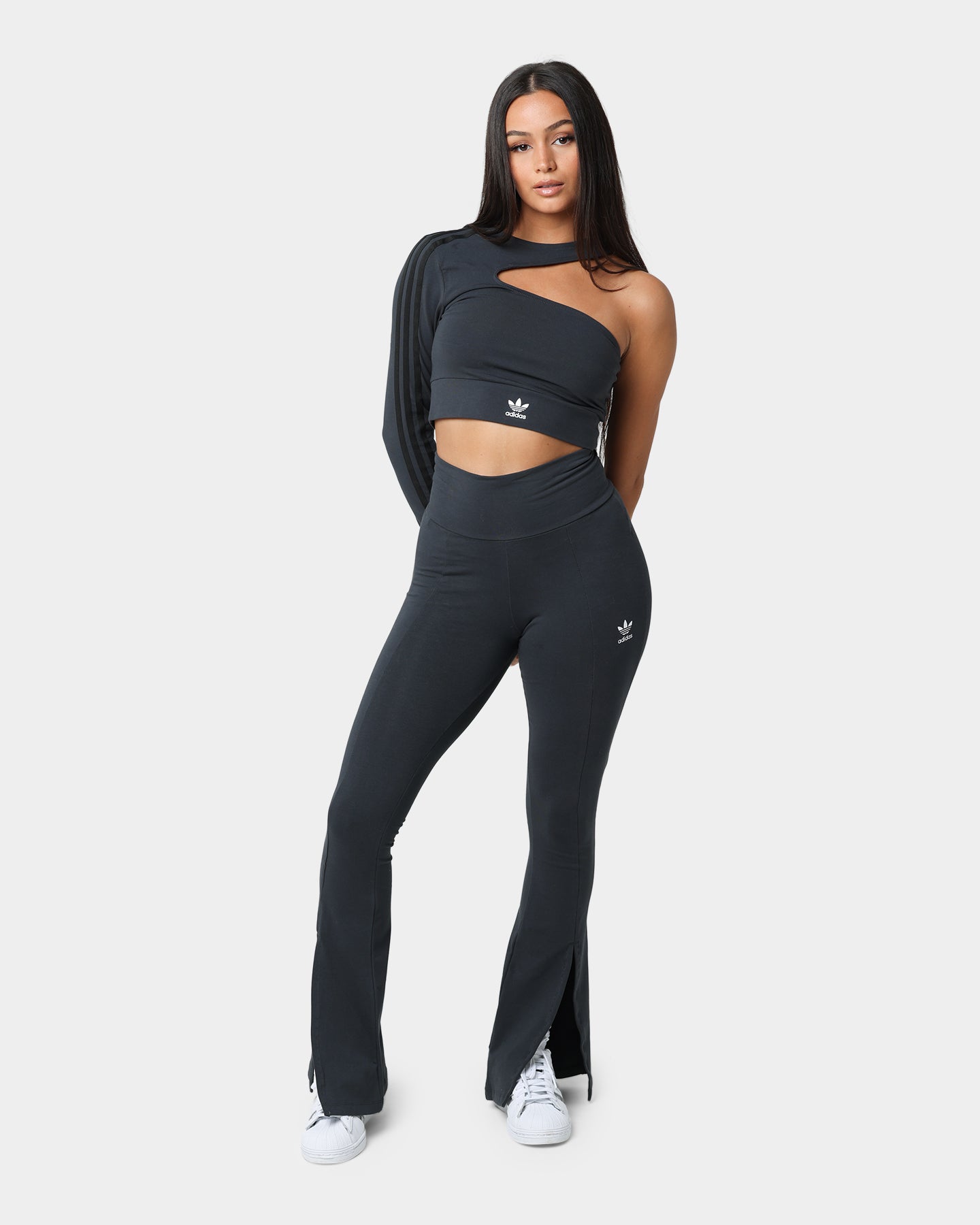 Adidas Women's Running Tights - Carbon Black High-Waisted Workout Leggings for Yoga, Gym & Activewear