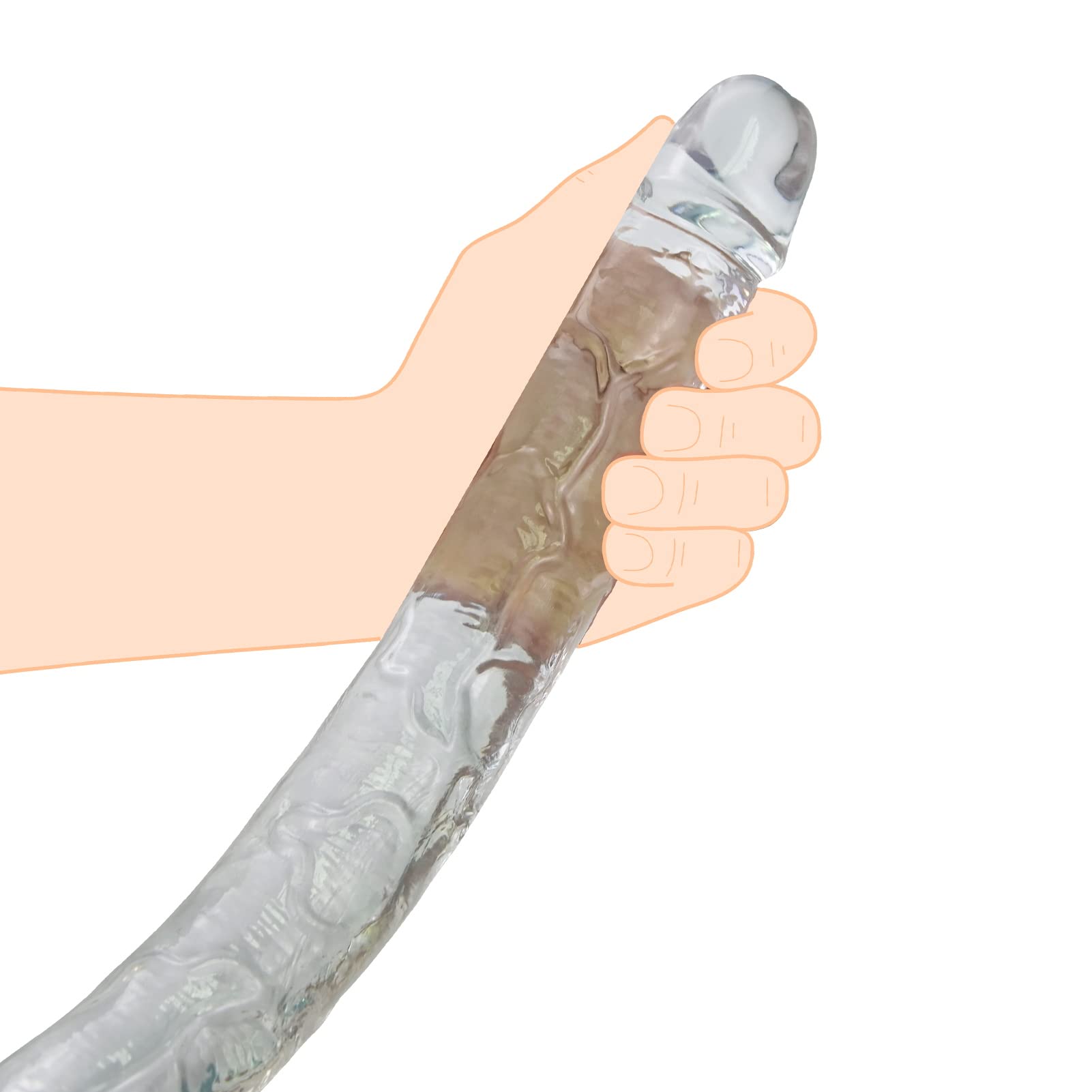 FST Double Dildo 15.7 Inch Realistic Adult Sex Toy for Couples - Extra Long Thick Dildo with Lifelike Veins & Glans - G Spot & Prostate Massager for Anal & Vaginal Double Penetration - Perfect for Couples Play & Solo Pleasure