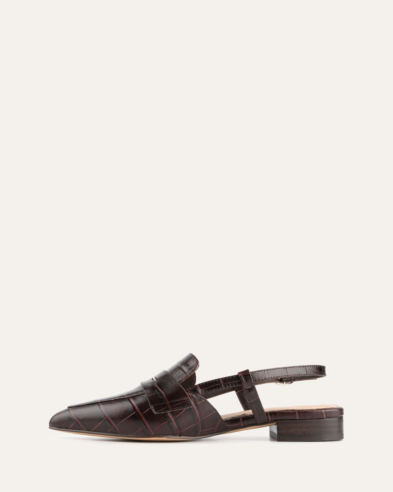 ELOISE Women's Dress Flats Shoes in Chocolate Croc Embossed Leather - Comfortable & Stylish for Work, Office, and Casual Outings