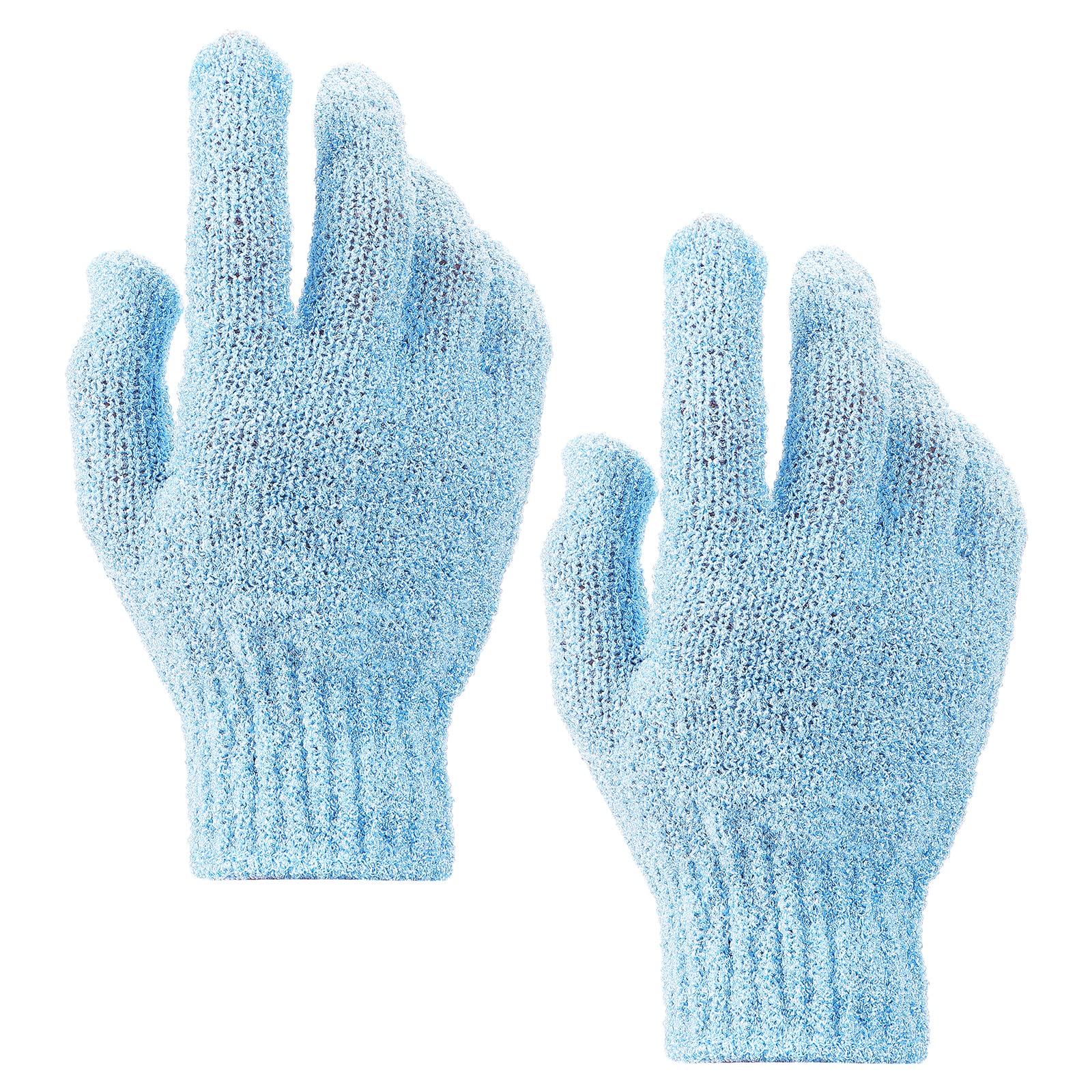 Sibba 1 Pair Exfoliating Bath Gloves - Natural Loofah & Microfiber Shower Gloves for Body & Face, Dead Skin Remover, Double-Sided Wash Mitts for Adults & Kids - Perfect for Spa Day & Sensitive Skin Care