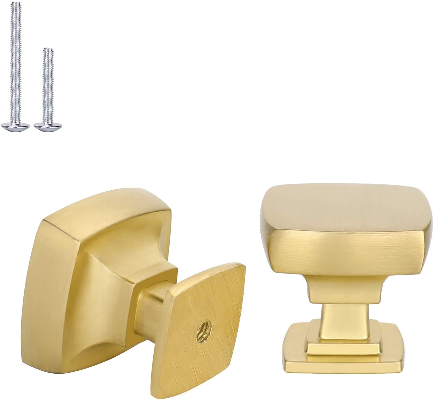 15 Pack Gold Cabinet Knobs - Brushed Gold Square Drawer Pulls for Dresser, Kitchen Cabinets & Furniture Hardware - Perfect for Home Renovation & DIY Projects