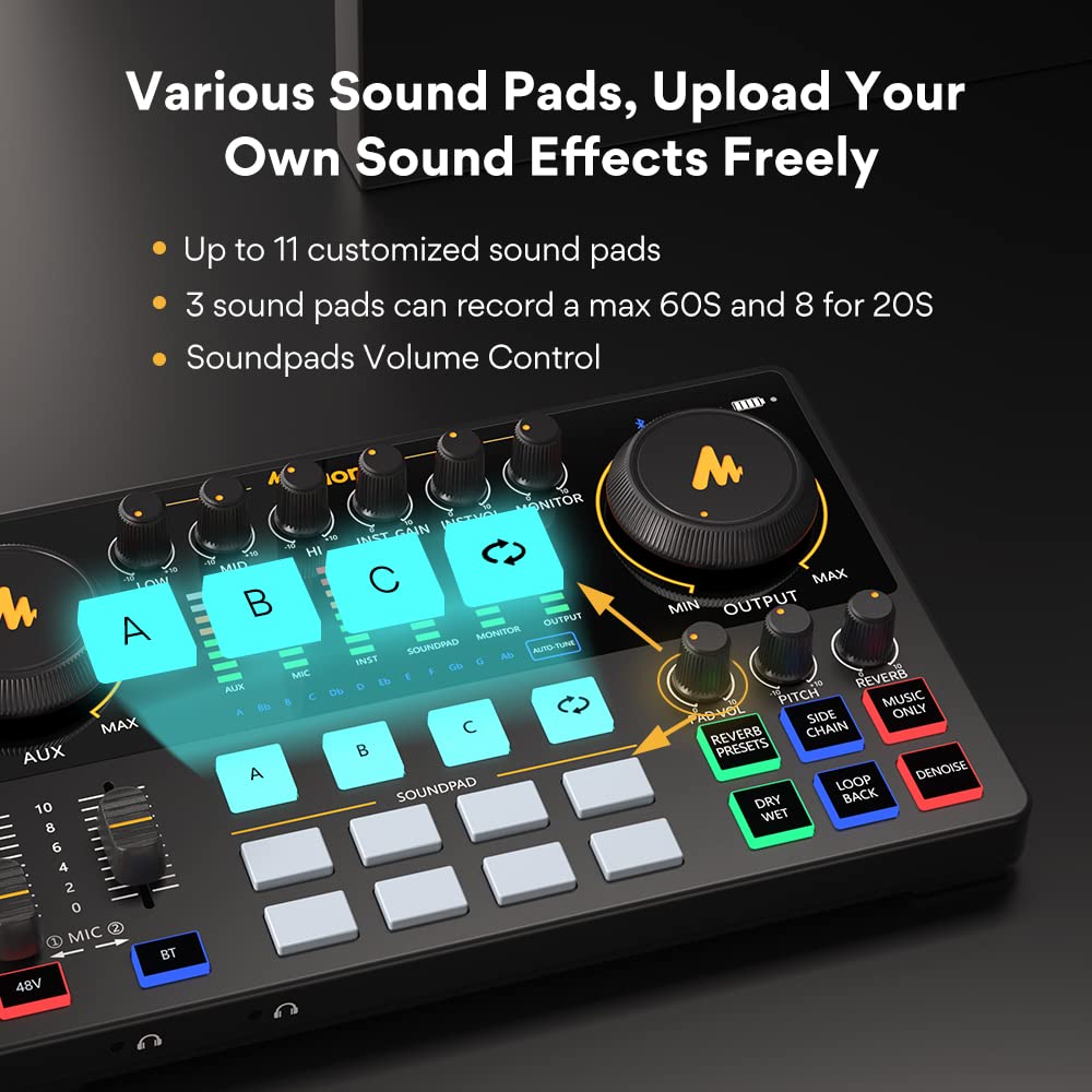 MAONO AME2 Duo Podcast Equipment Bundle - All-in-One Audio Interface with Premium Mic Preamp, XLR Condenser Microphone & 3.5MM Mic for Podcasting, Streaming, DJ, YouTube, Gaming & Home Studio Recording