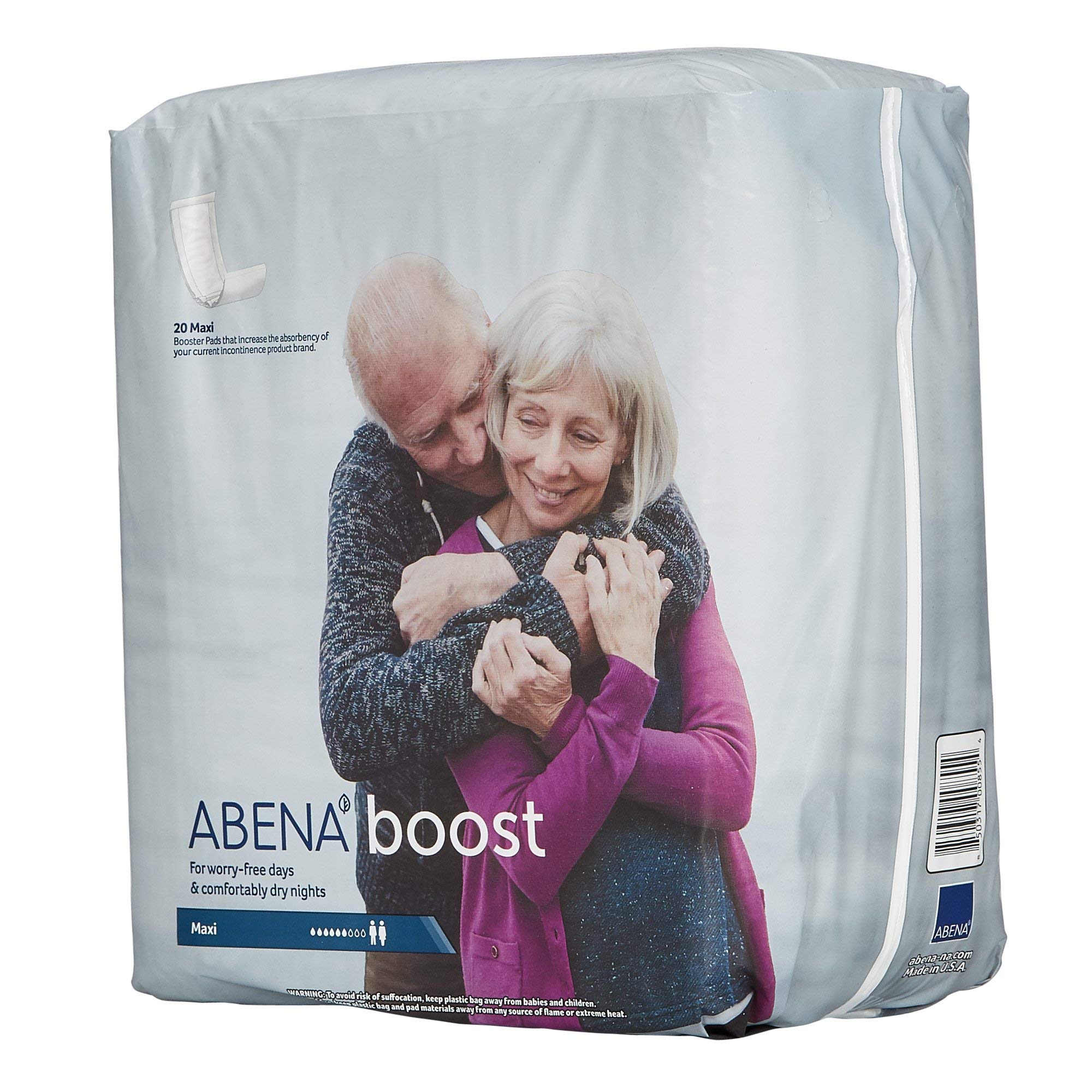Abena Abri-Let Booster Pads for Incontinence - Maximum Absorbency (120 Count, 3 Bags of 40) - Ideal for Overnight Protection & Heavy Leakage