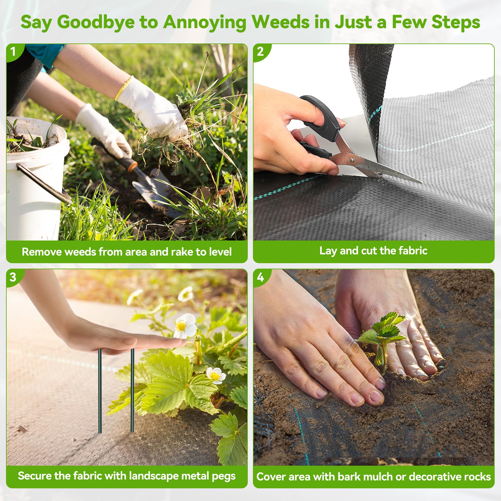 6ft x 300ft Heavy Duty Woven Weed Barrier Landscape Fabric - Premium Weed Control Cloth & Geotextile Underlayment for Gardening, Commercial Driveways, and Ground Cover - Perfect for Weed Prevention in Flower Beds, Vegetable Gardens, and Landscaping Projects