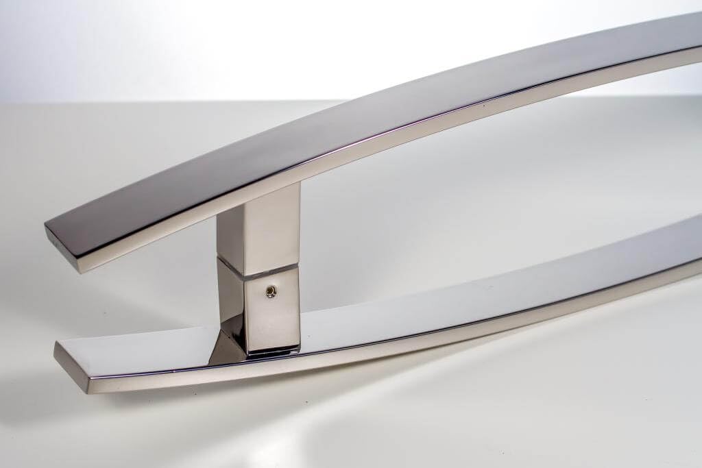 KeyTiger 18 Inch Stainless Steel Modern Door Handle - Square Flat Shape Bar Pull for Entry, Shower, Sliding Barn & Interior/Exterior Doors - Chrome Mirror Polish Finish - Perfect for Contemporary Homes & Commercial Spaces
