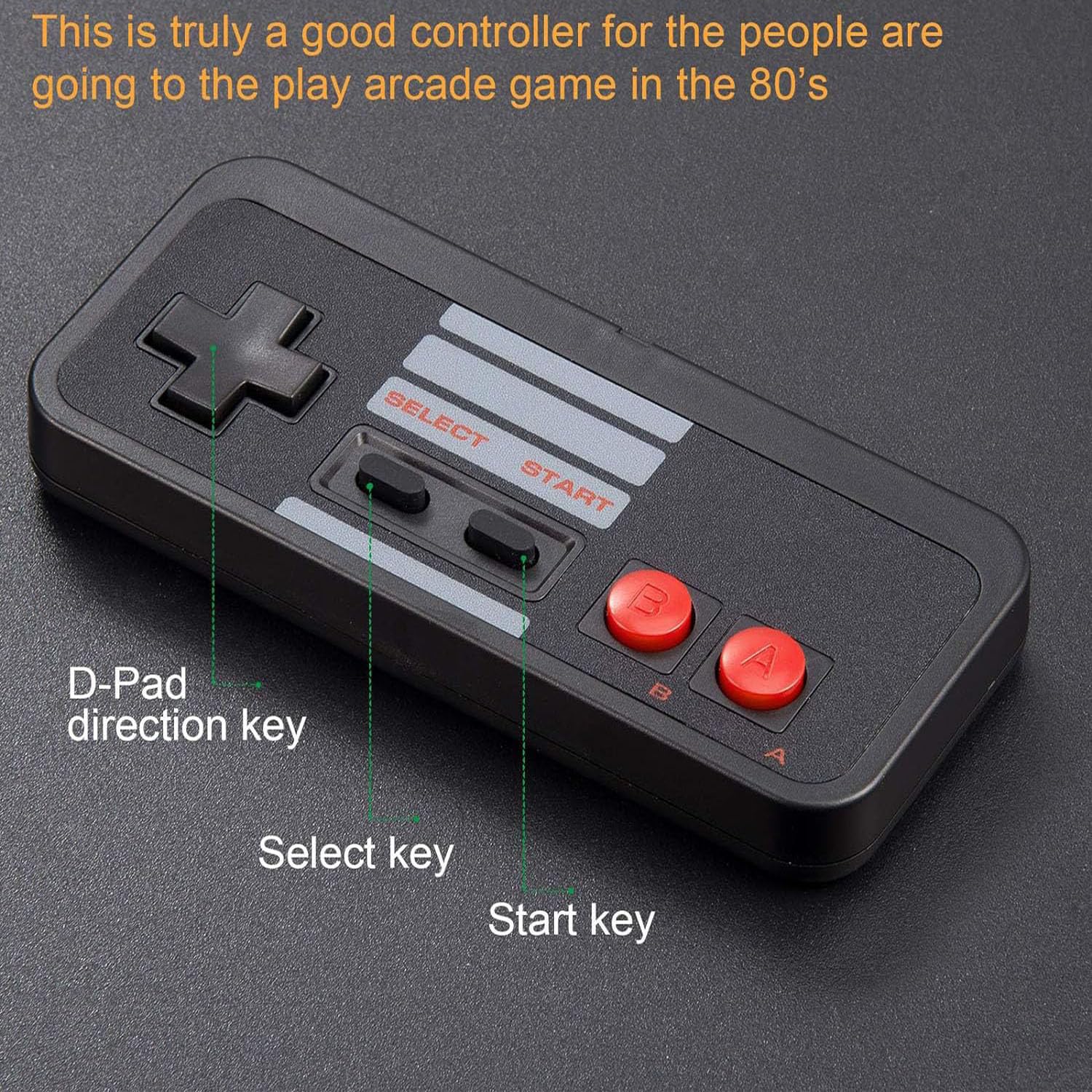 KIWITATA 2-Pack Wireless NES USB Controller for PC Gaming - 2.4G Rechargeable Retro Gamepad Compatible with Windows, Mac & Raspberry Pi 3 | Perfect for Classic NES Games, Emulators & Retro Gaming Parties