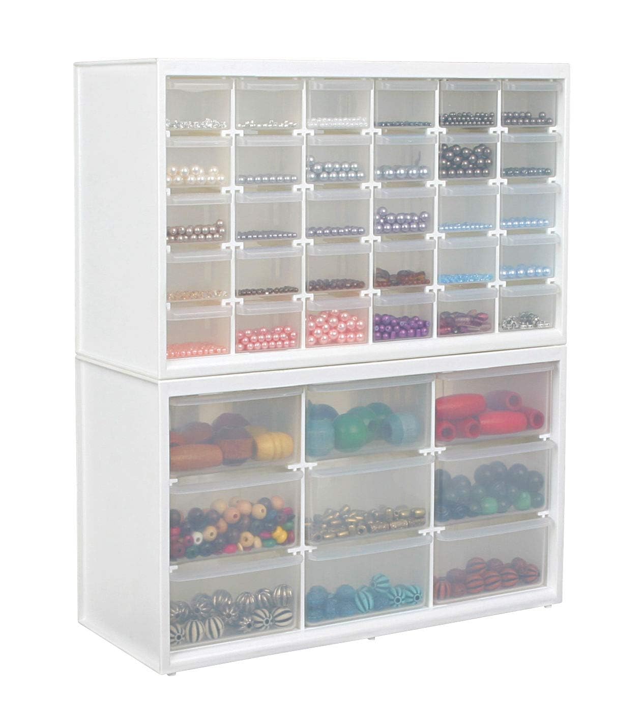 ArtBin 6809PC 9-Drawer Plastic Storage Cabinet for Sewing & Craft Supplies - White with Clear Drawers - Perfect for Organizing Thread, Beads, Buttons & DIY Craft Materials at Home or Studio