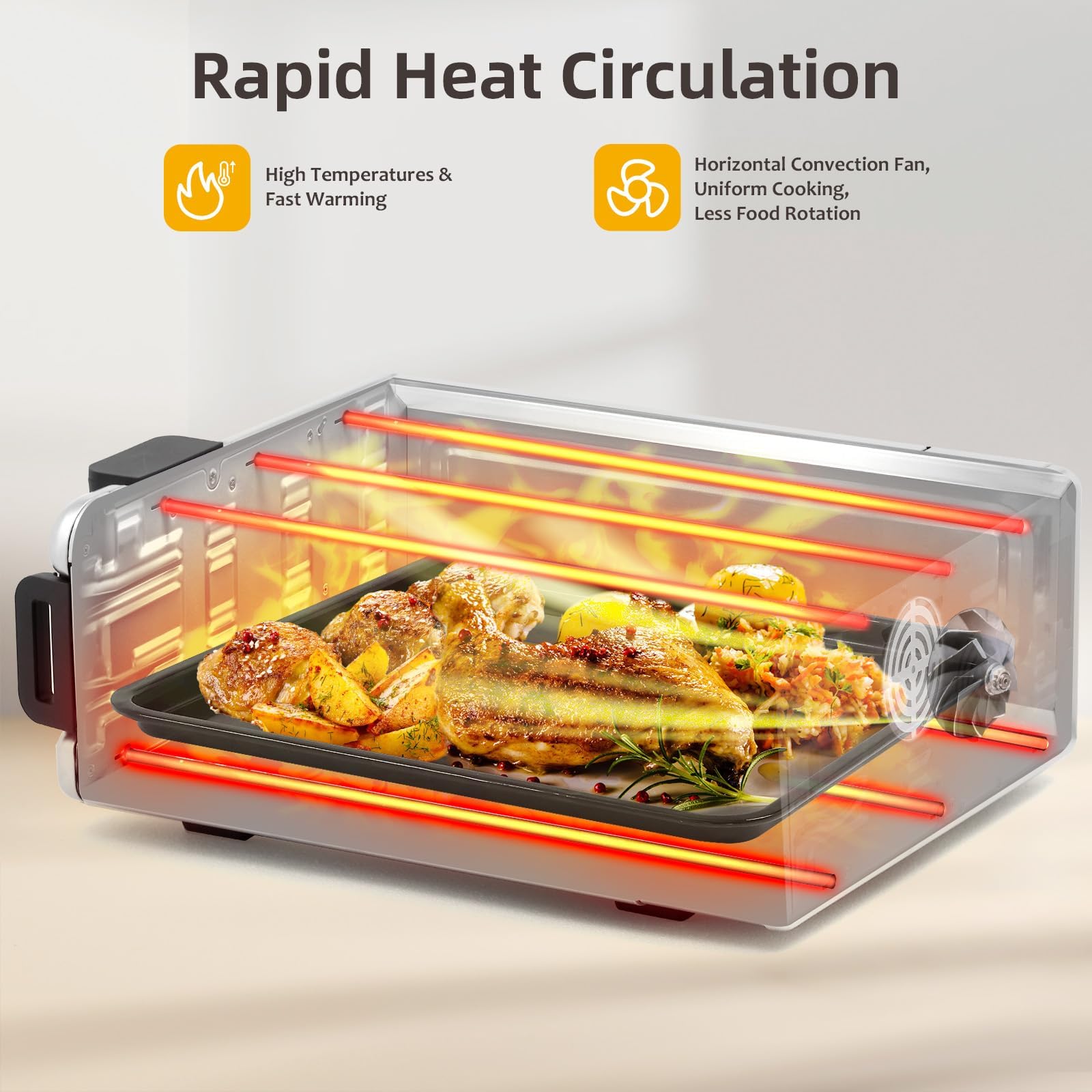 10-in-1 Digital Air Fryer & Pizza Oven Combo - Countertop Convection Oven with Flip-Up Design Saves 50% Space - Electric Toaster Oven for Baking, Roasting & Air Frying - Easy to Clean & Use - Perfect for Small Kitchens, Dorms & Apartments