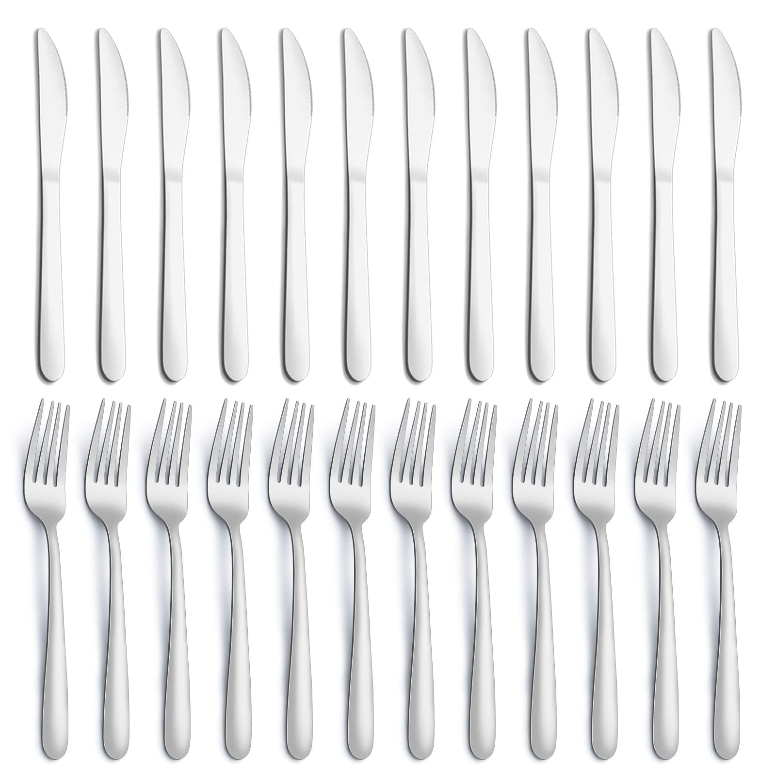 48-Piece Stainless Steel Dinner Knife and Fork Set - 9