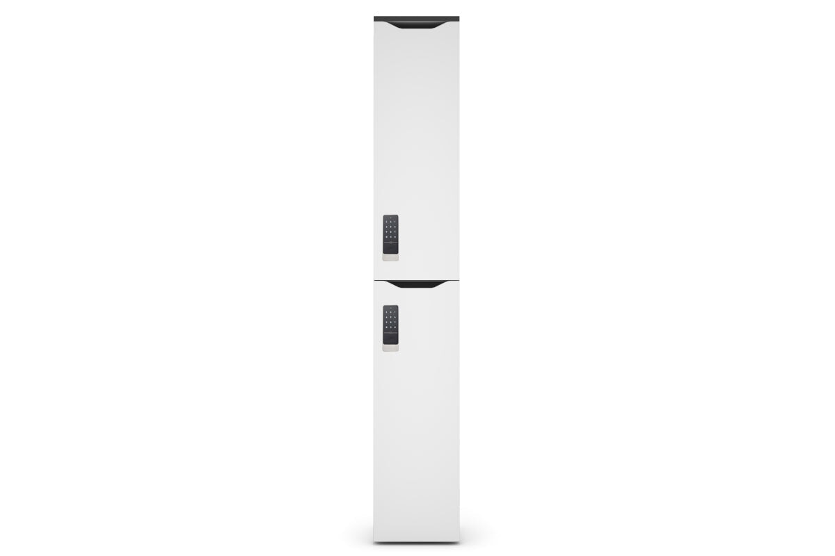 White Melamine Locker with 2-Tier Door - Durable School & Gym Storage Solution for Uniforms, Books & Sports Equipment