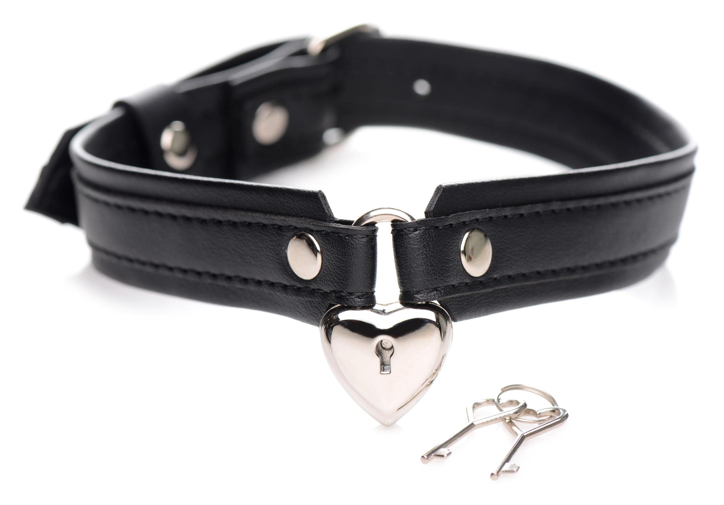 STRICT Locking Heart Collar - Secure & Stylish BDSM Accessory for Couples Play, Roleplay & Bondage Scenes
