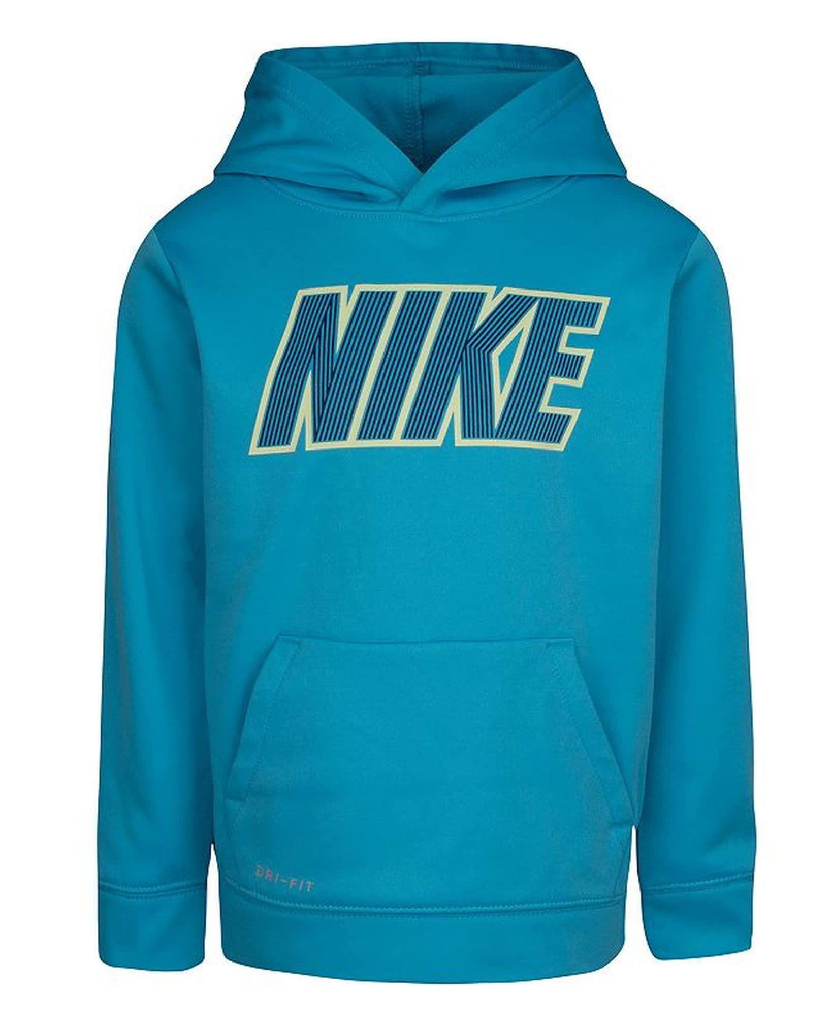 Nike Boys Pullover Hoodie - Chlorine Blue, Size 4 | Warm Fleece-Lined Sweatshirt for Kids, Comfortable Casual Wear for School, Playdates & Outdoor Activities