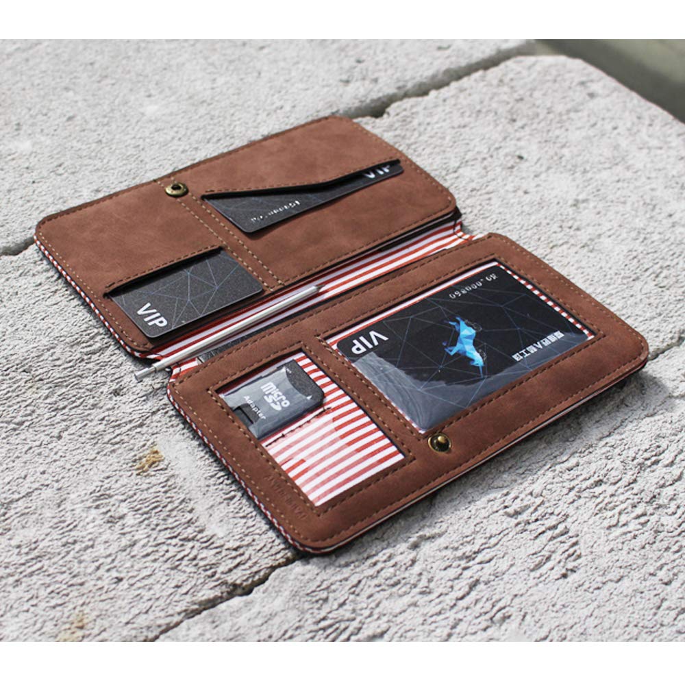 NOTY 3.0 RFID Blocking Travel Wallet - Premium Canvas Passport Holder & Credit Card Organizer for Men & Women (Brown) - Perfect for Air Travel, Business Trips & Daily Use