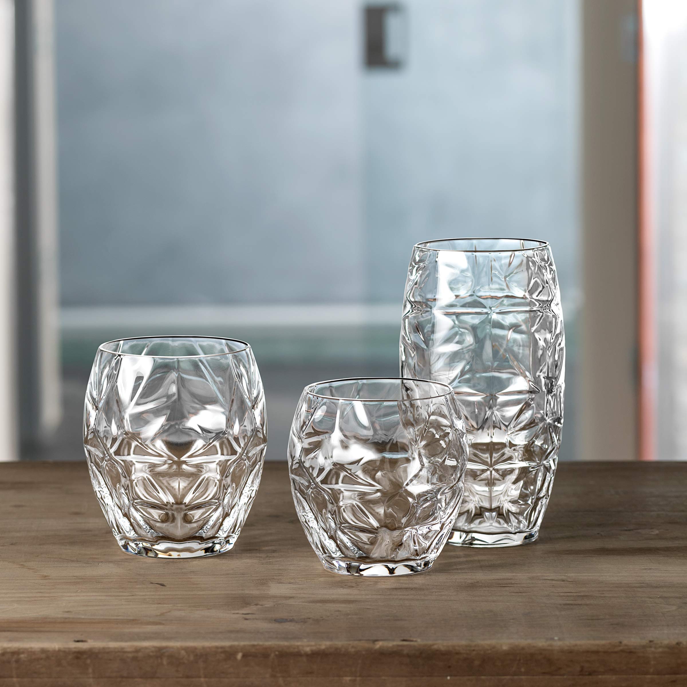 Bormioli Rocco 16oz Cooler Glasses - Set of 6 Clear for Iced Drinks & Cocktails