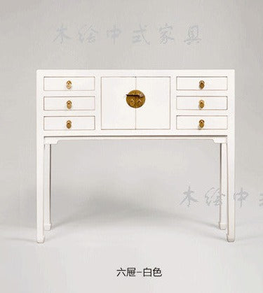 white six drawers
