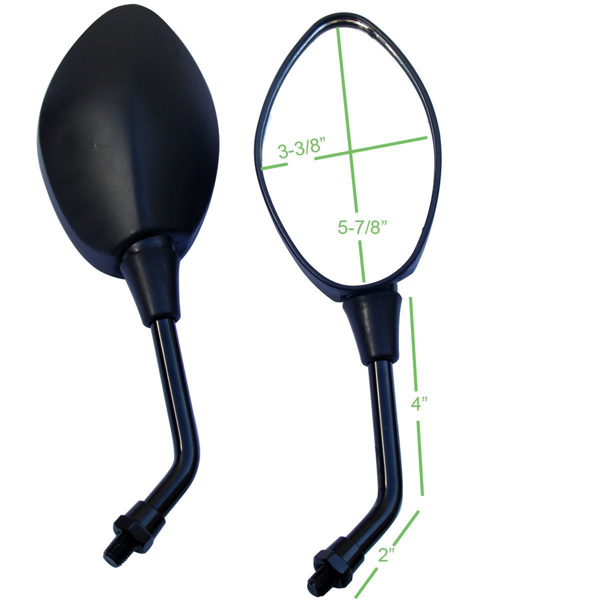 Black Oval Rear View Mirrors for 2005 Honda Silver Wing 600 FSC600 - Durable Side Mirrors Replacement for Improved Visibility & Safety While Riding