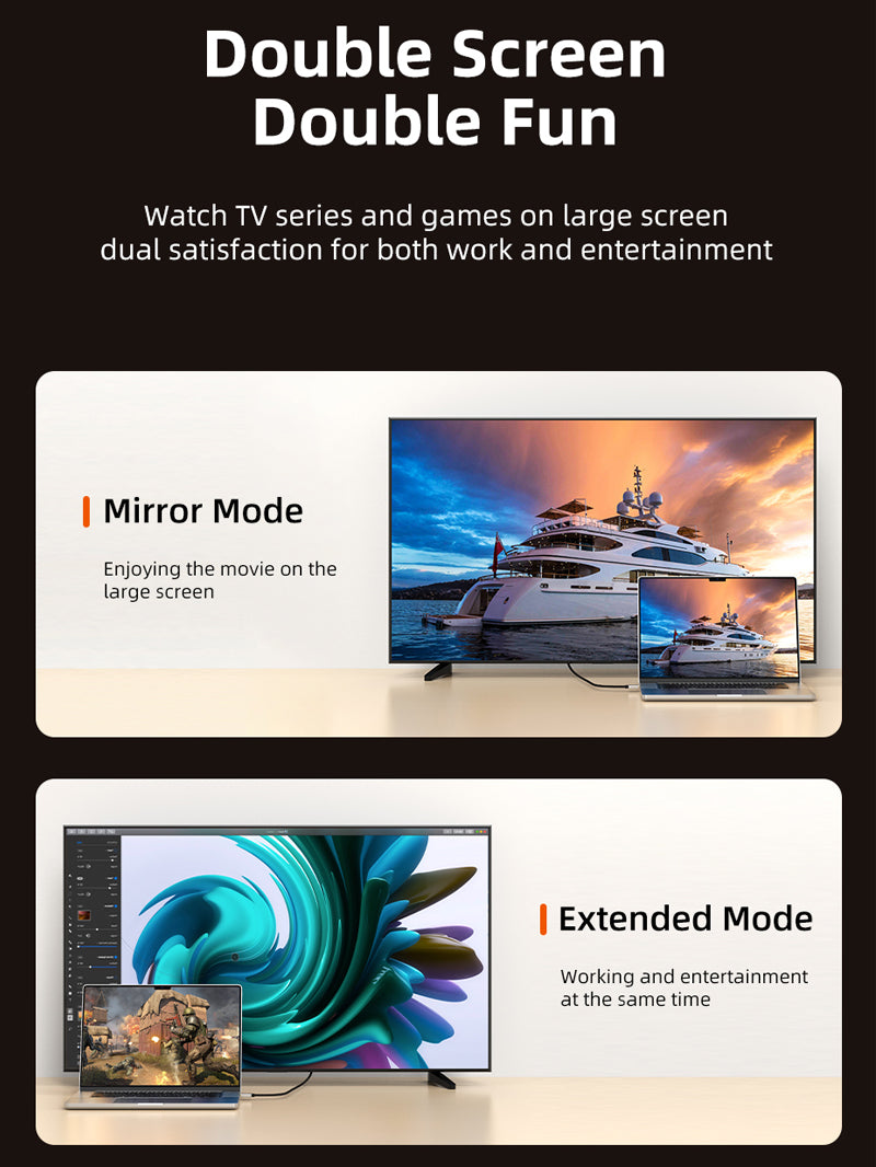 Premium Zinc Alloy USB-C to HDMI 8K Cable - 4K 120Hz HDR Compatible for MacBook Pro, iPad, Samsung Galaxy - Ideal for Home Theater, Gaming & Office Presentations
