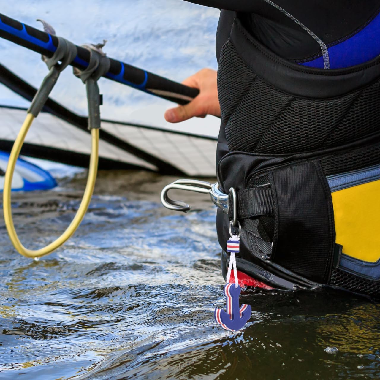 SEWACC 2Pcs Floating Keychains - Waterproof EVA Dolphin & Anchor Keyrings - Buoyant Boat Keys for Kayaking, Fishing, Boating & Water Sports - Perfect for Beach, Pool & Marine Activities