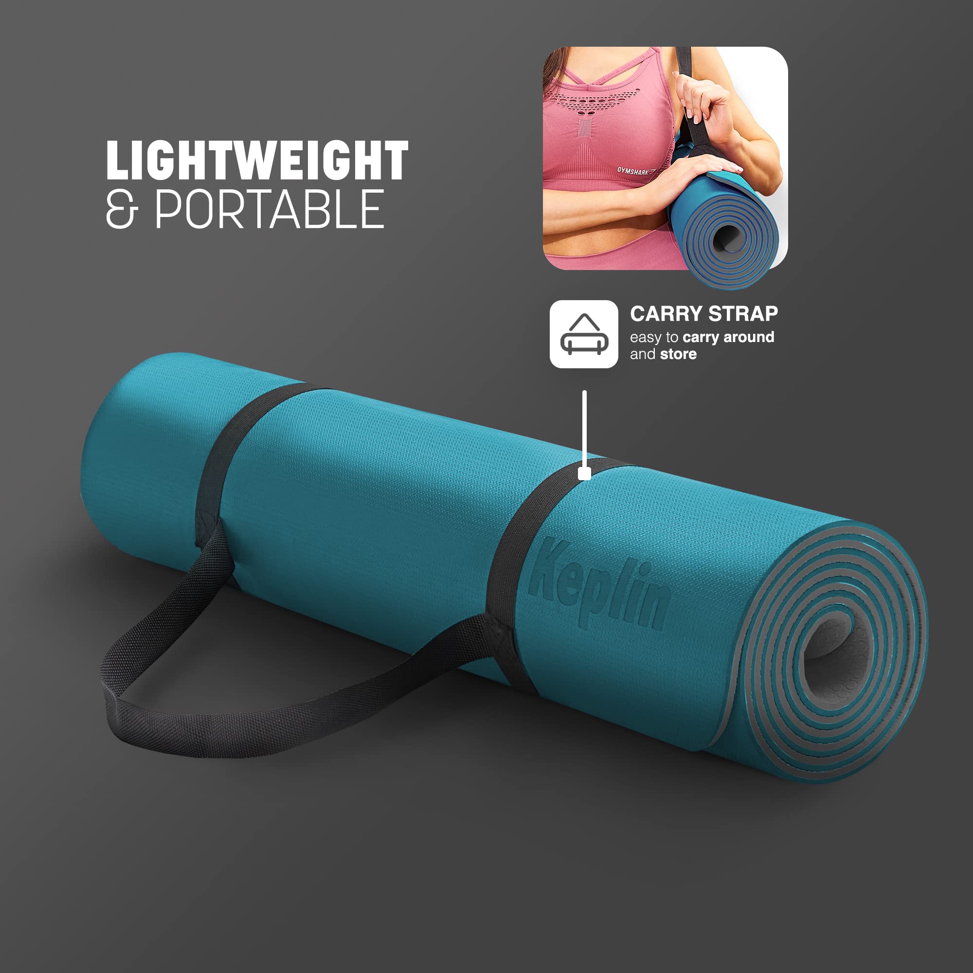 Eco-Friendly Non-Slip Yoga Mat for Home Workouts - Thick Foam Exercise Mat for Yoga, Pilates, Gymnastics & Meditation with Carrying Strap | Perfect for Home Gym, Studio Training & Outdoor Fitness Sessions
