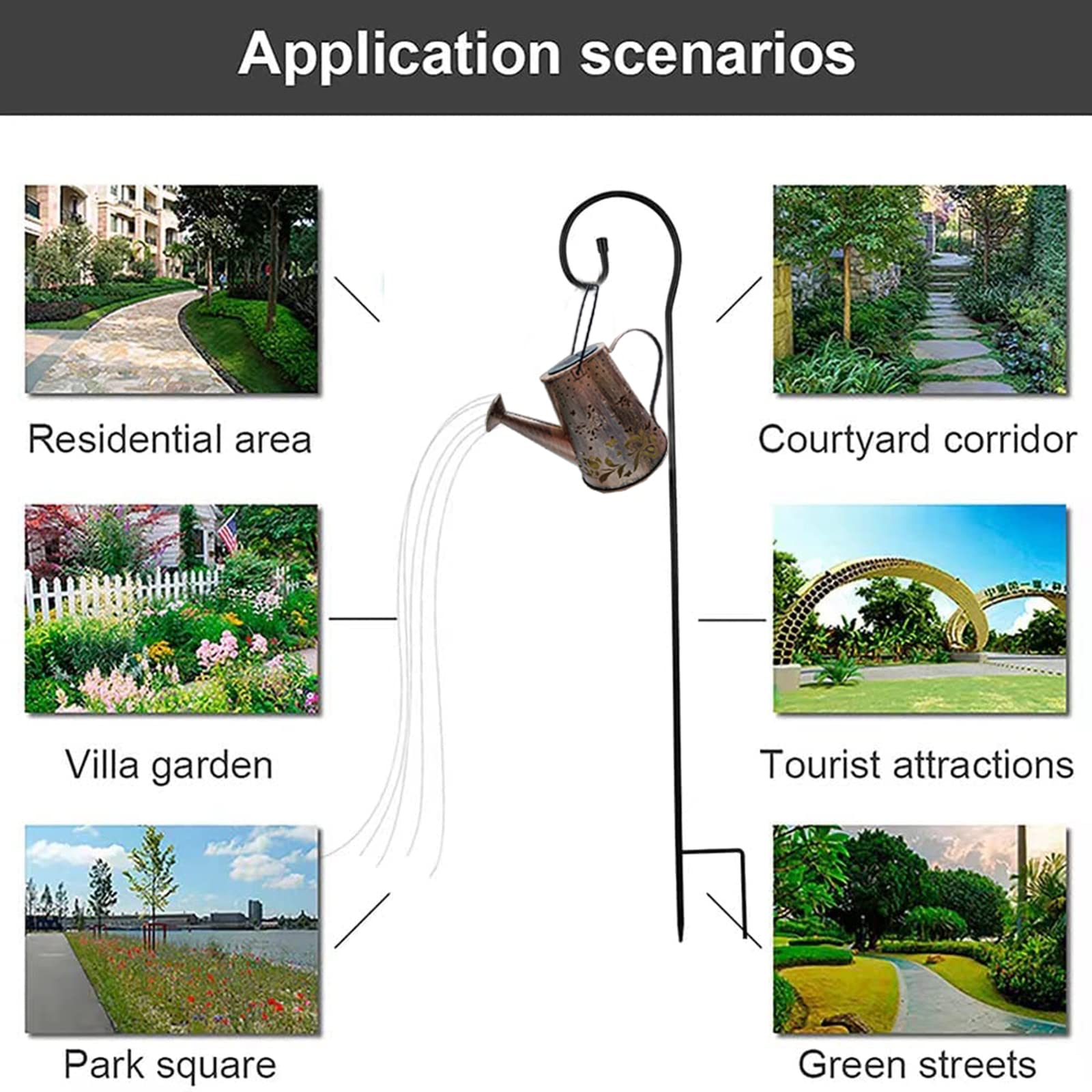 Solar Butterfly Garden Lights Outdoor - Waterproof Solar-Powered Watering Can Lights for Pathway, Yard, Lawn, Patio - Romantic Landscape Decor for Garden, Wedding, Party Decoration
