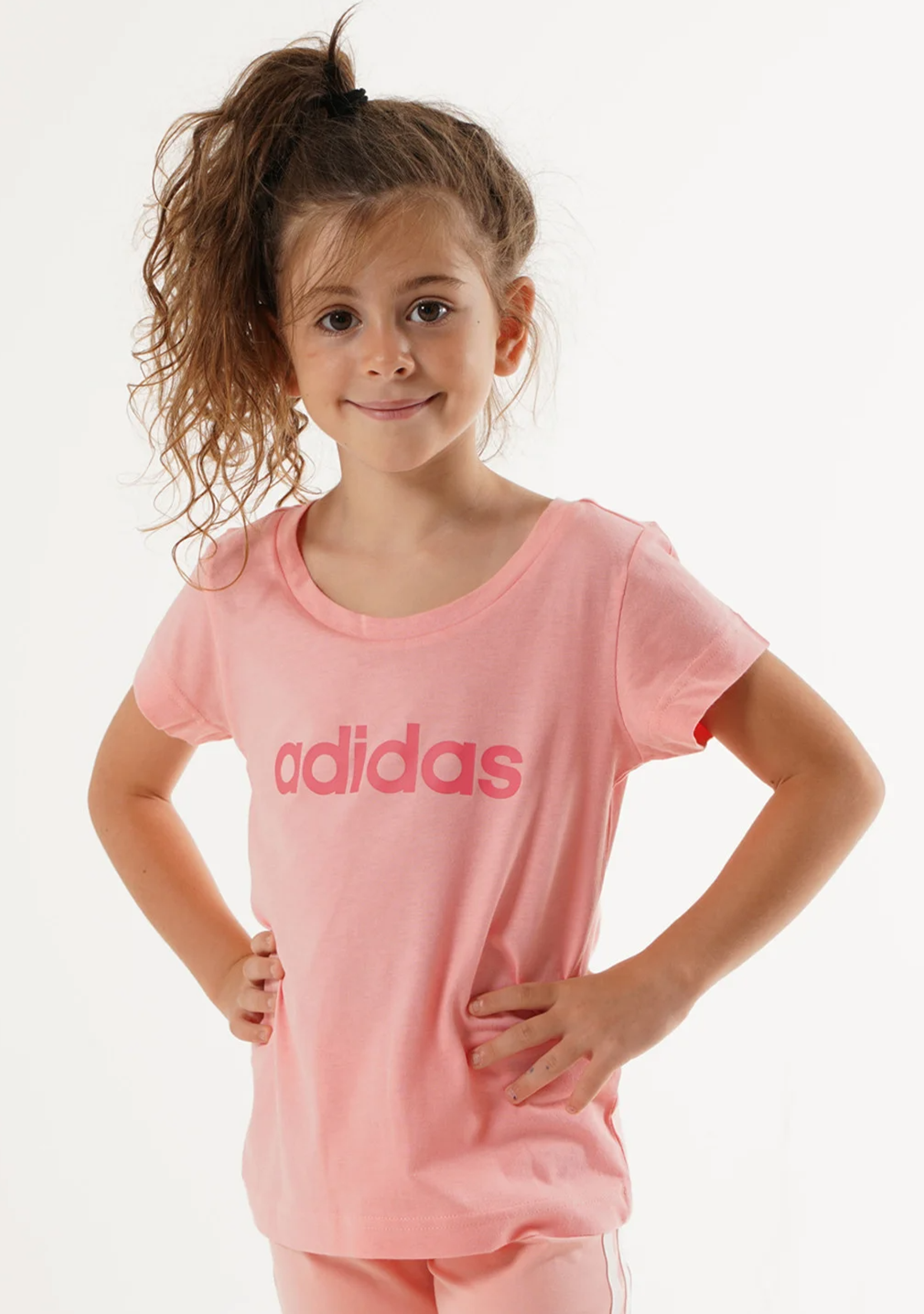 Adidas Junior Essentials Linear Cotton Tee for Kids - Soft & Comfortable Short Sleeve T-Shirt - Perfect for School, Playdates & Everyday Wear