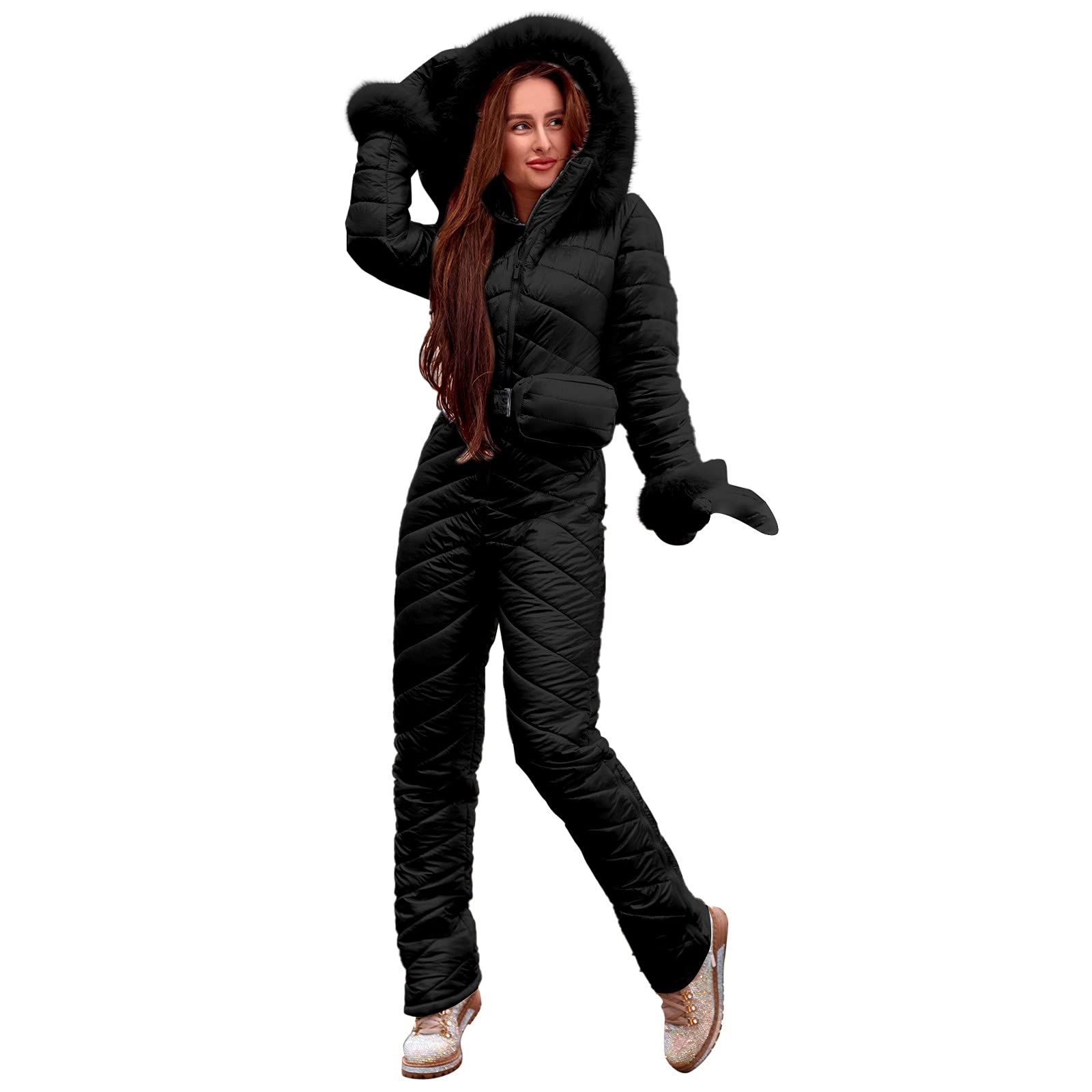 Women's Waterproof Insulated One-Piece Ski Suit - Winter Snow Jumpsuit for Outdoor Sports & Snowboarding - Perfect for Skiing, Snowboarding & Cold Weather Adventures