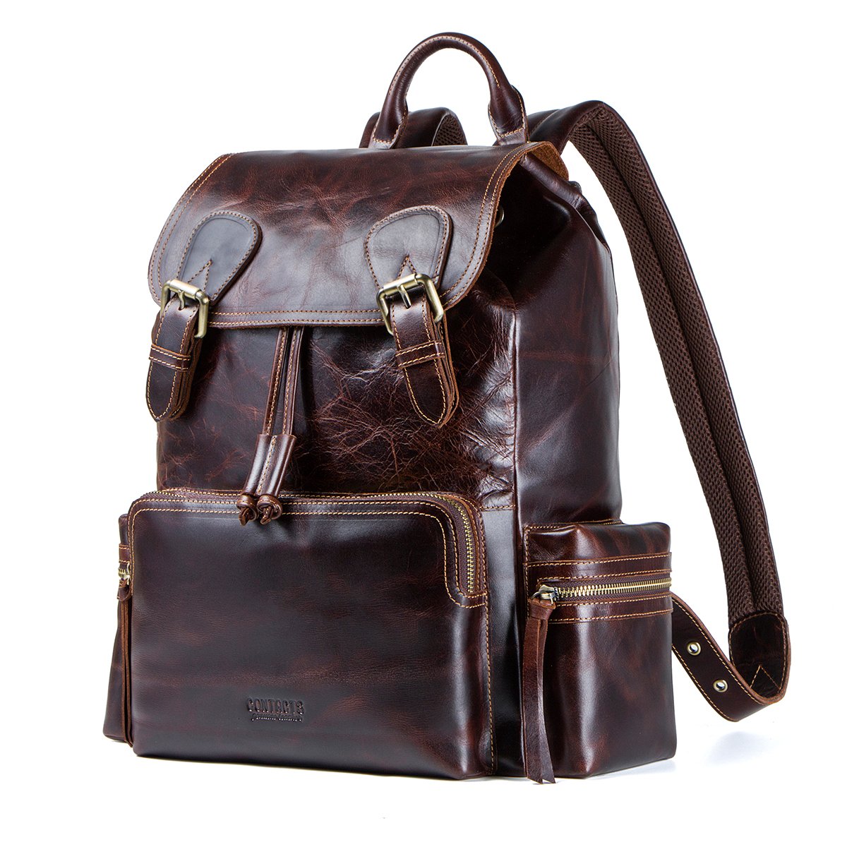 Men's Vintage Leather Backpack - 15.6