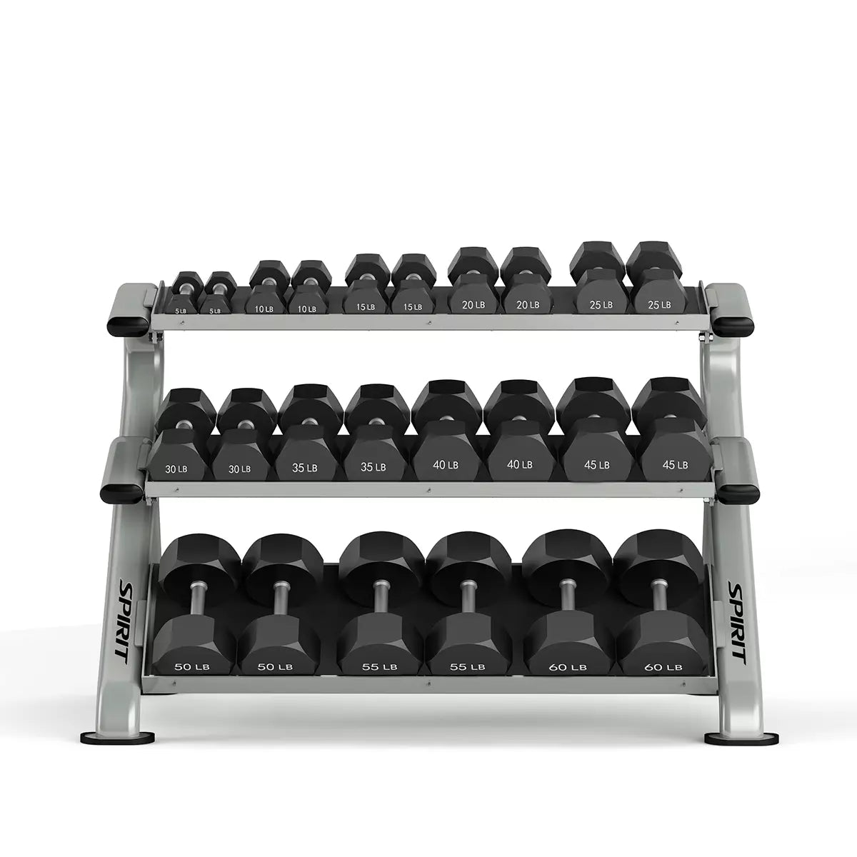 Spirit 3-Tier Commercial Dumbbell Rack - Heavy Duty Gym Equipment for Weight Storage | Perfect for Home Gyms, Fitness Studios & Commercial Workout Spaces