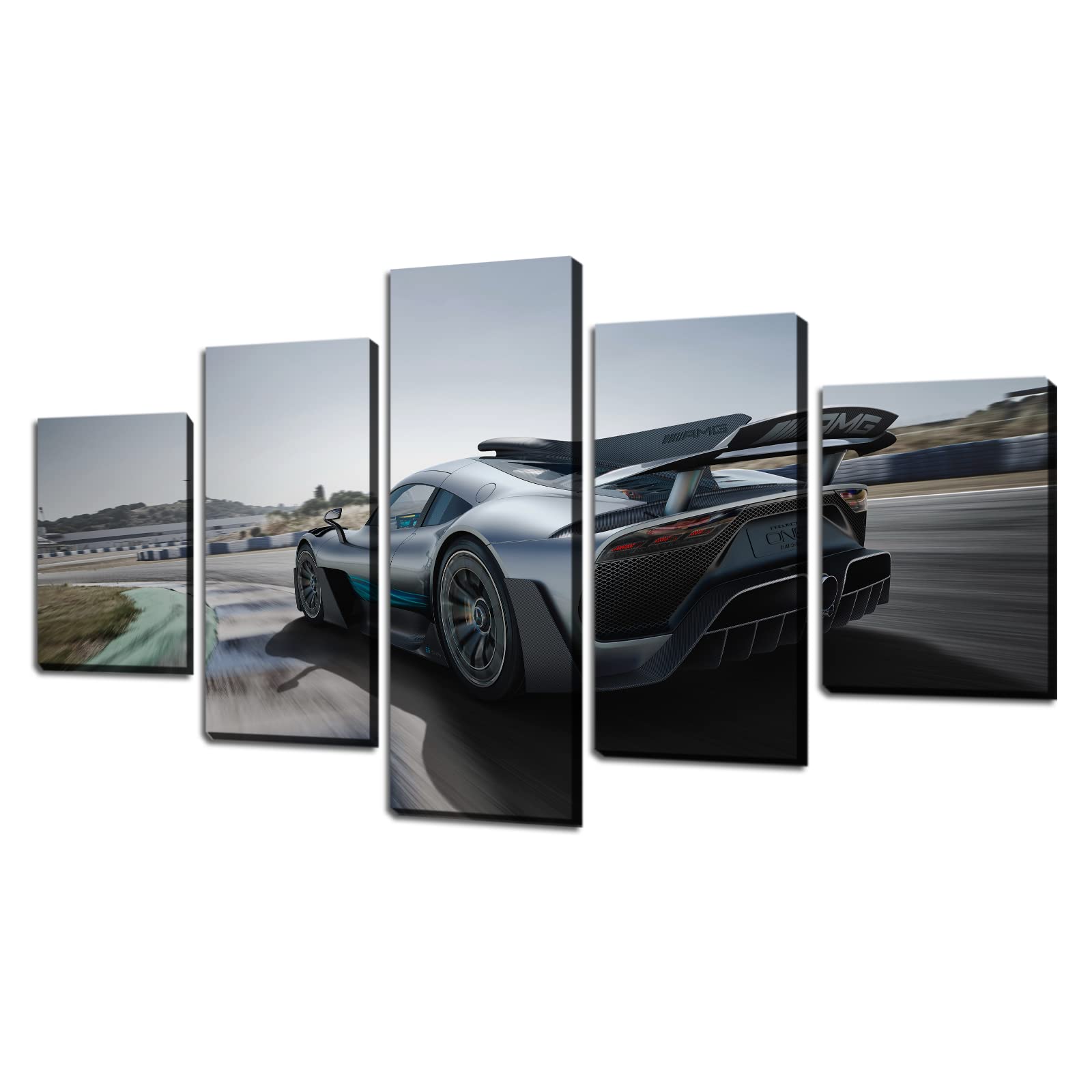 5-Piece AMG Car Posters Set - Framed Wall Art Decor for Bedroom, Living Room & Office | High-Quality Automotive Prints for Car Enthusiasts & Home Decoration