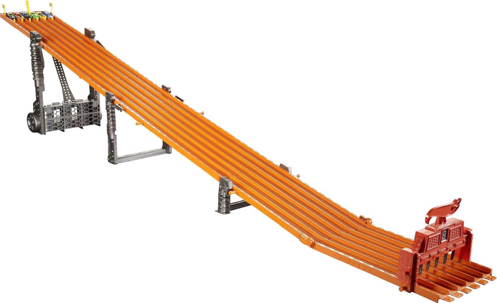 Hot Wheels Super 6-Lane Raceway Track Set - 8Ft Roll-Up Storage Track with 6 1:64 Scale Toy Cars - Ultimate Kids Racing Playset for Birthday Gifts & Indoor Family Fun