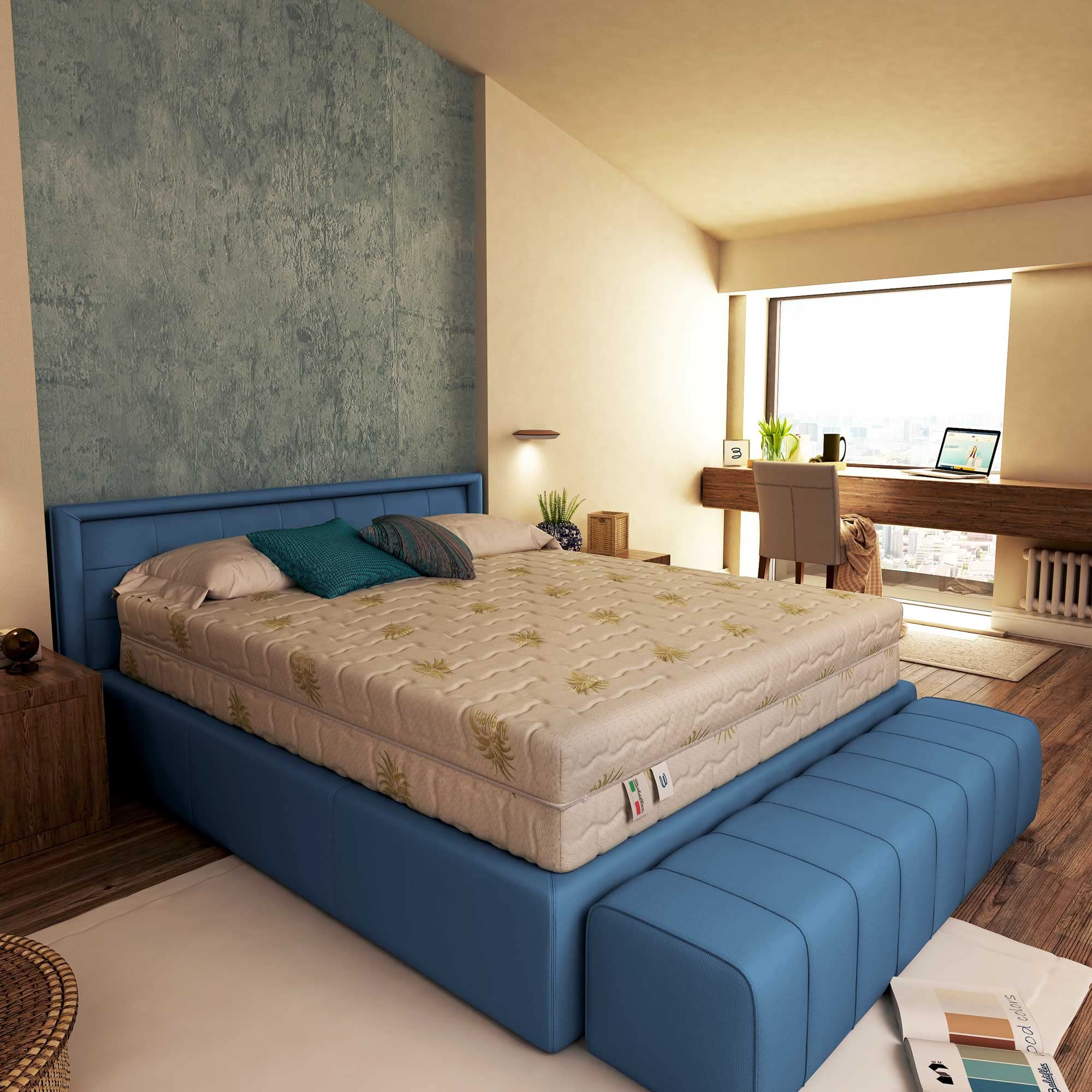 Baldiflex Emporio - 7cm Viscoelastic Memory Foam Mattress, Single Size (85x190x25cm), Aloe Vera Cover - Perfect for Guest Beds, Dorms & Small Spaces