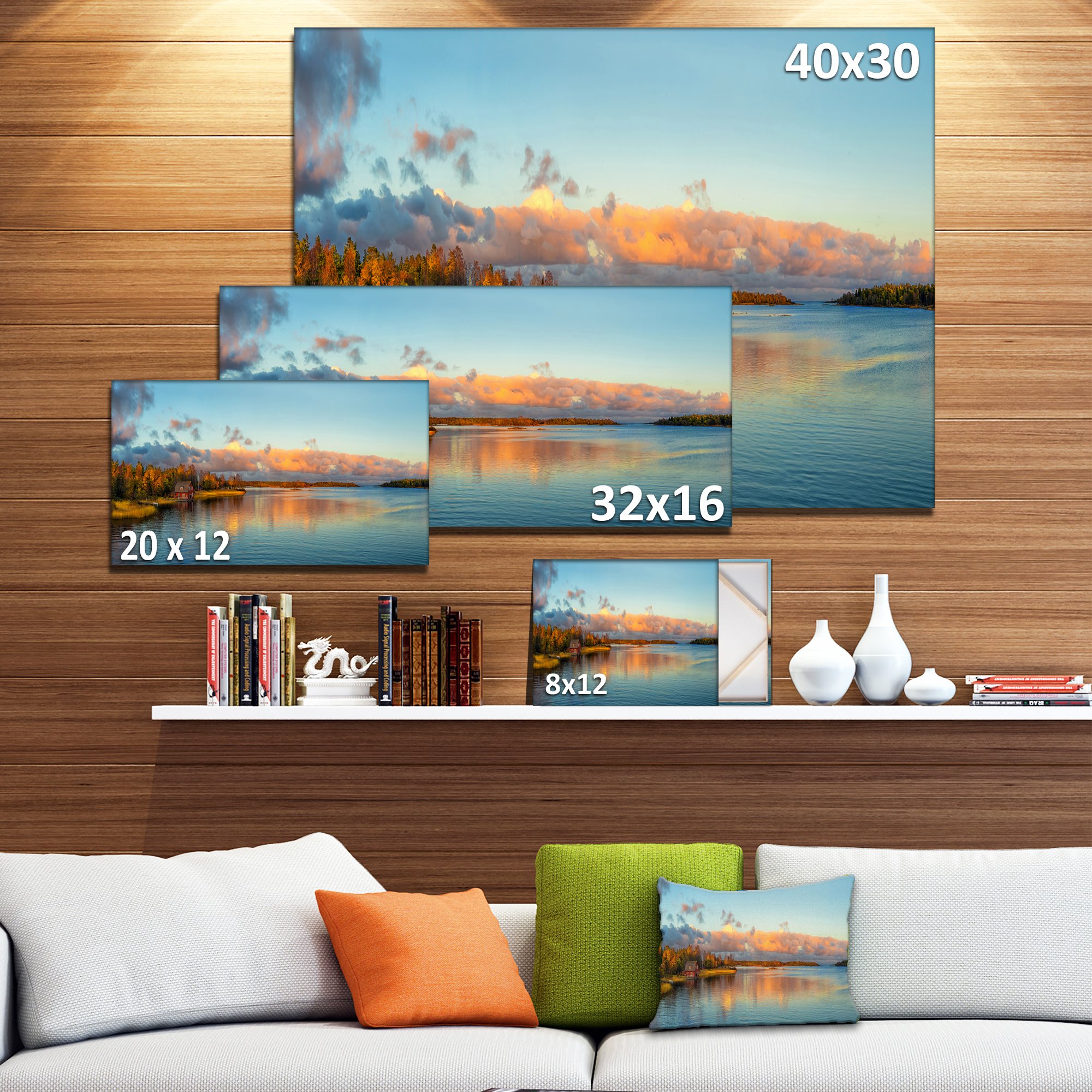 Autumn Sunset Panorama Landscape Photography Canvas Print Wall Art - Perfect for Living Room, Bedroom & Office Decor