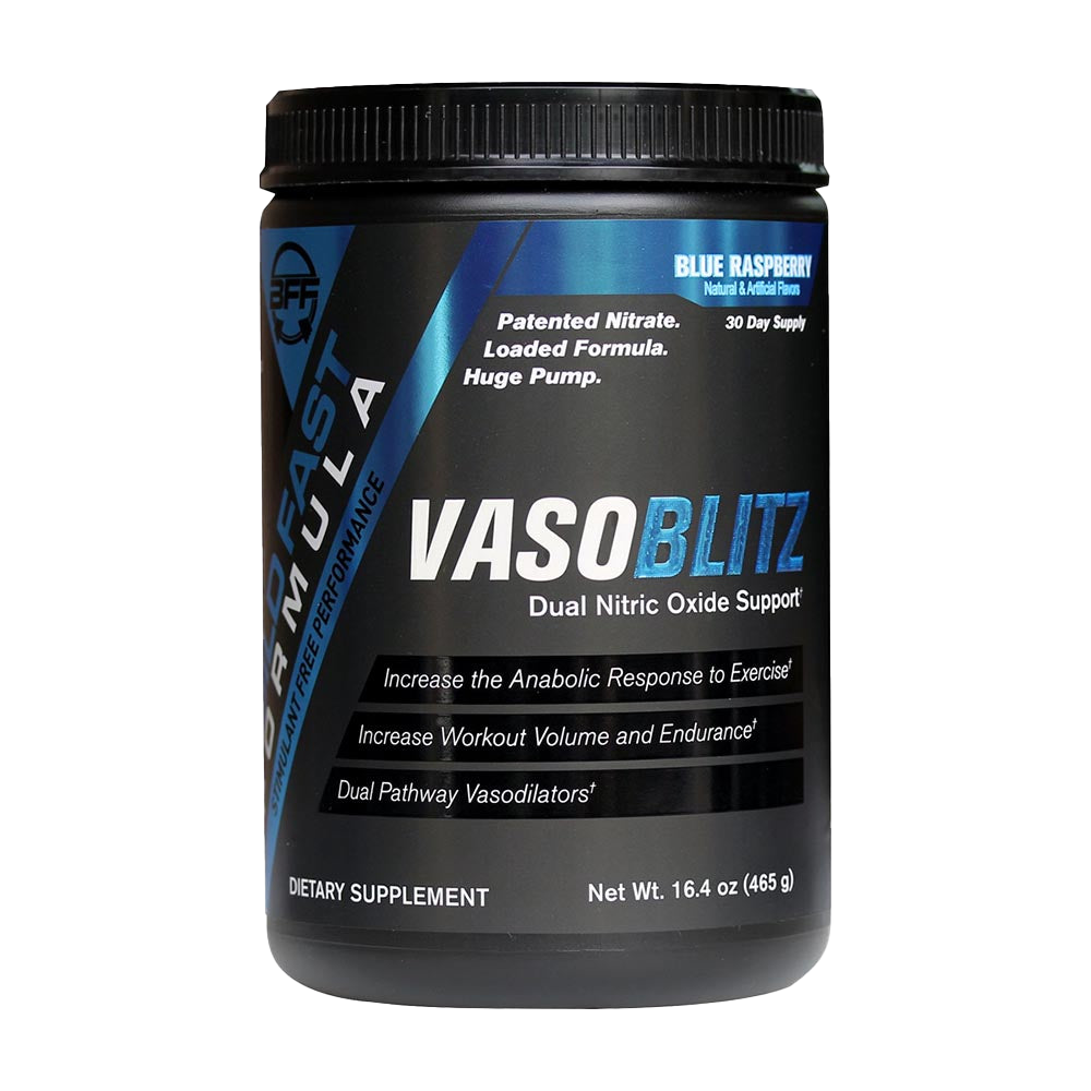 Build Fast Formula Vaso Blitz 465g Blue Raspberry - Premium Pre Workout Supplement for Energy & Focus - Ideal for Gym, Bodybuilding & Athletic Performance