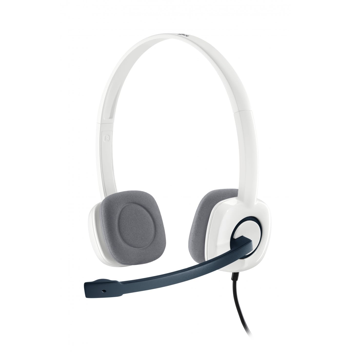 Logitech H150 Wired Stereo Headset with Noise-Cancelling Microphone, 3.5mm Audio Jack & In-Line Controls - Compatible with PC, Mac, Laptop (White) - Perfect for Online Meetings, Gaming & Remote Work
