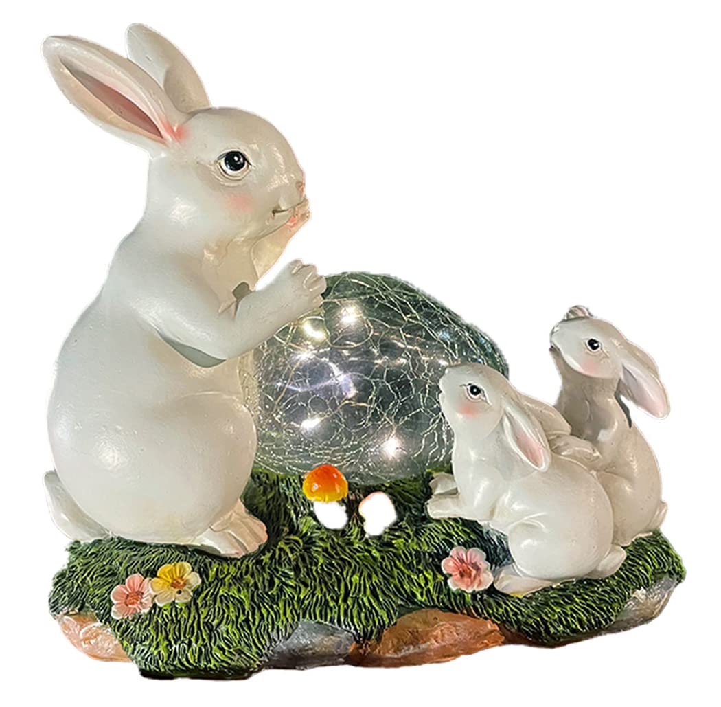 Solar Powered LED Garden Lights - Bunny Family Outdoor Decor for Lawn & Yard, Weatherproof Solar Garden Ornaments for Patio, Pathway & Landscape Lighting