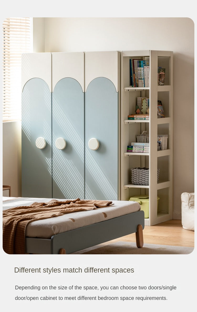 Pine Solid Wood Kids Wardrobe - Durable & Stylish Storage for Bedroom, Nursery, or Playroom - Perfect for Organizing Clothes, Toys & Accessories